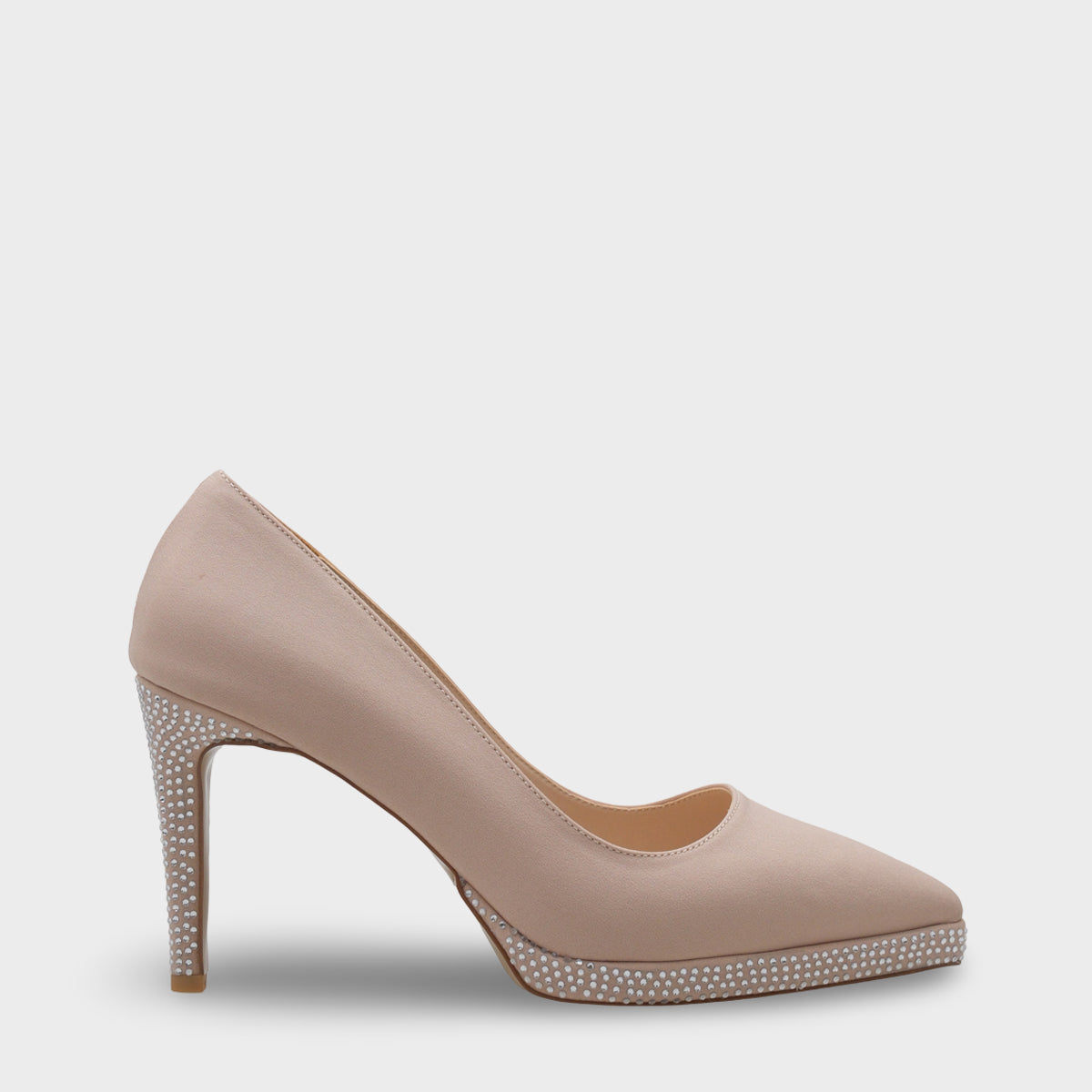 Karine Taşlı Platform Yüksek Topuklu Saten Abiye Ayakkabı