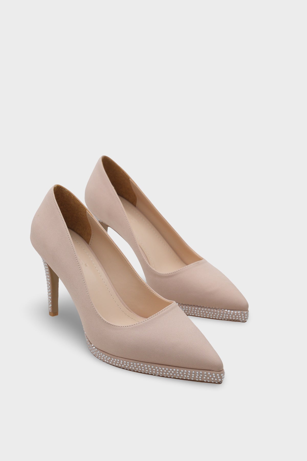 Karine Taşlı Platform Yüksek Topuklu Saten Abiye Ayakkabı