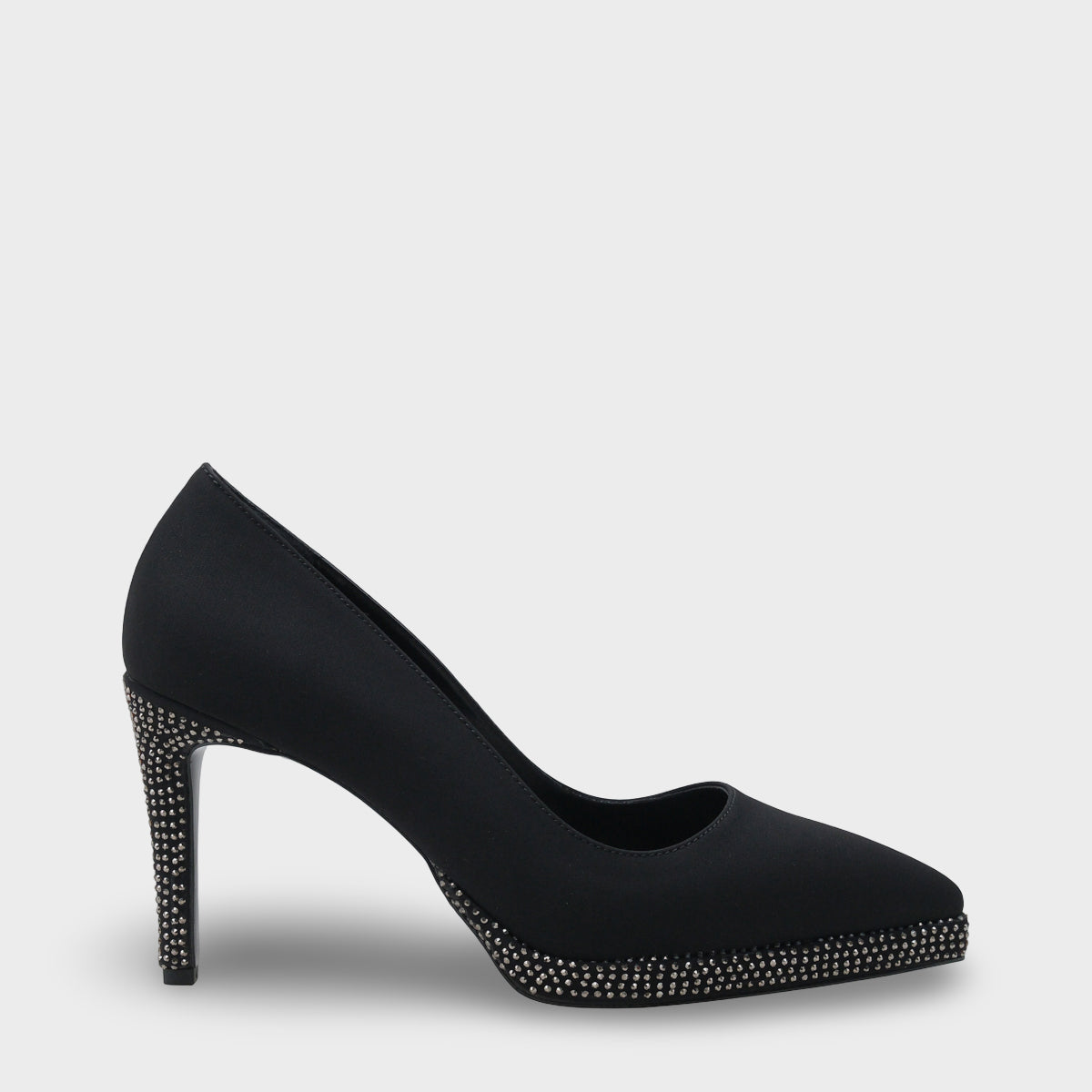 Karine Taşlı Platform Yüksek Topuklu Saten Abiye Ayakkabı