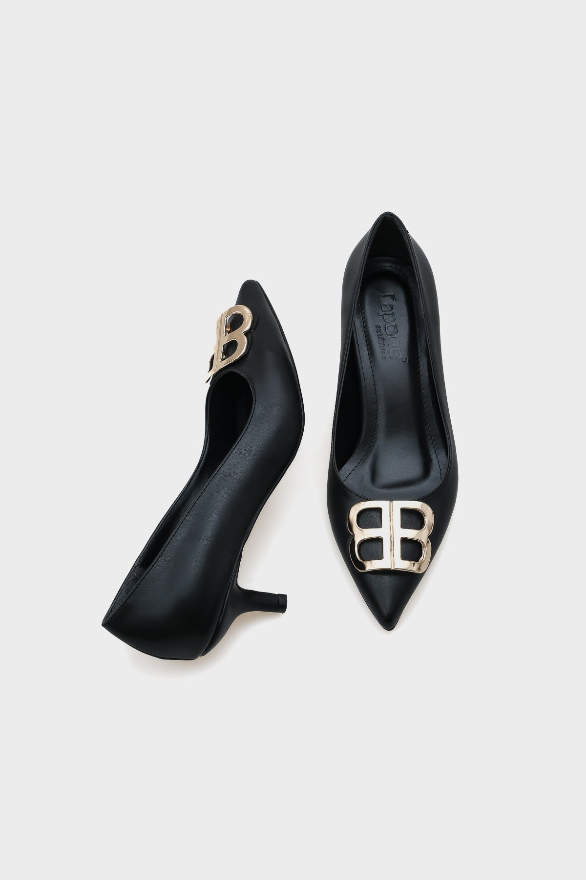 Orta Topuklu BB Tokalı Sivri Burunlu Stiletto