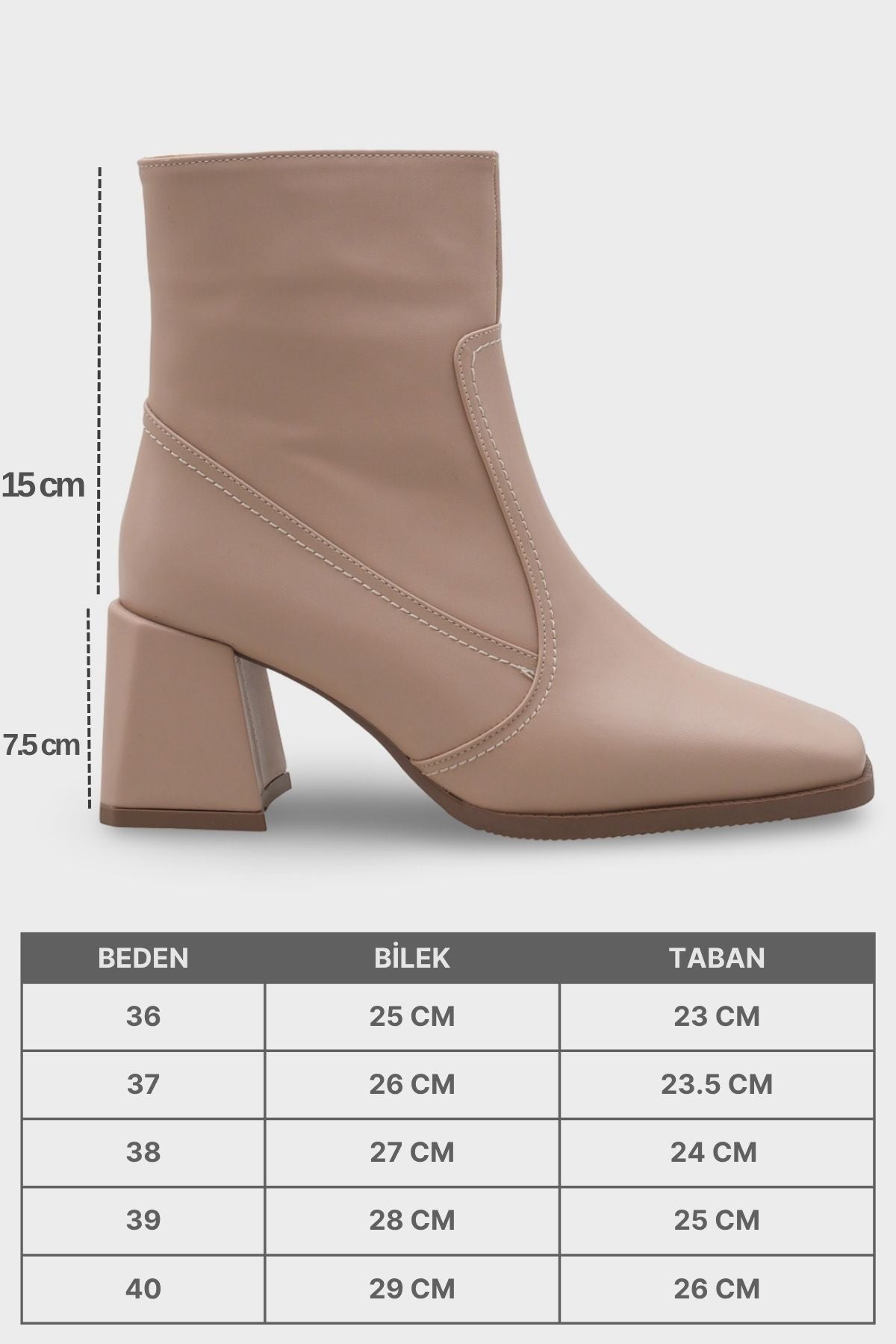 Anjela Küt Burunlu Yandan Fermuarlı Kadın Bot