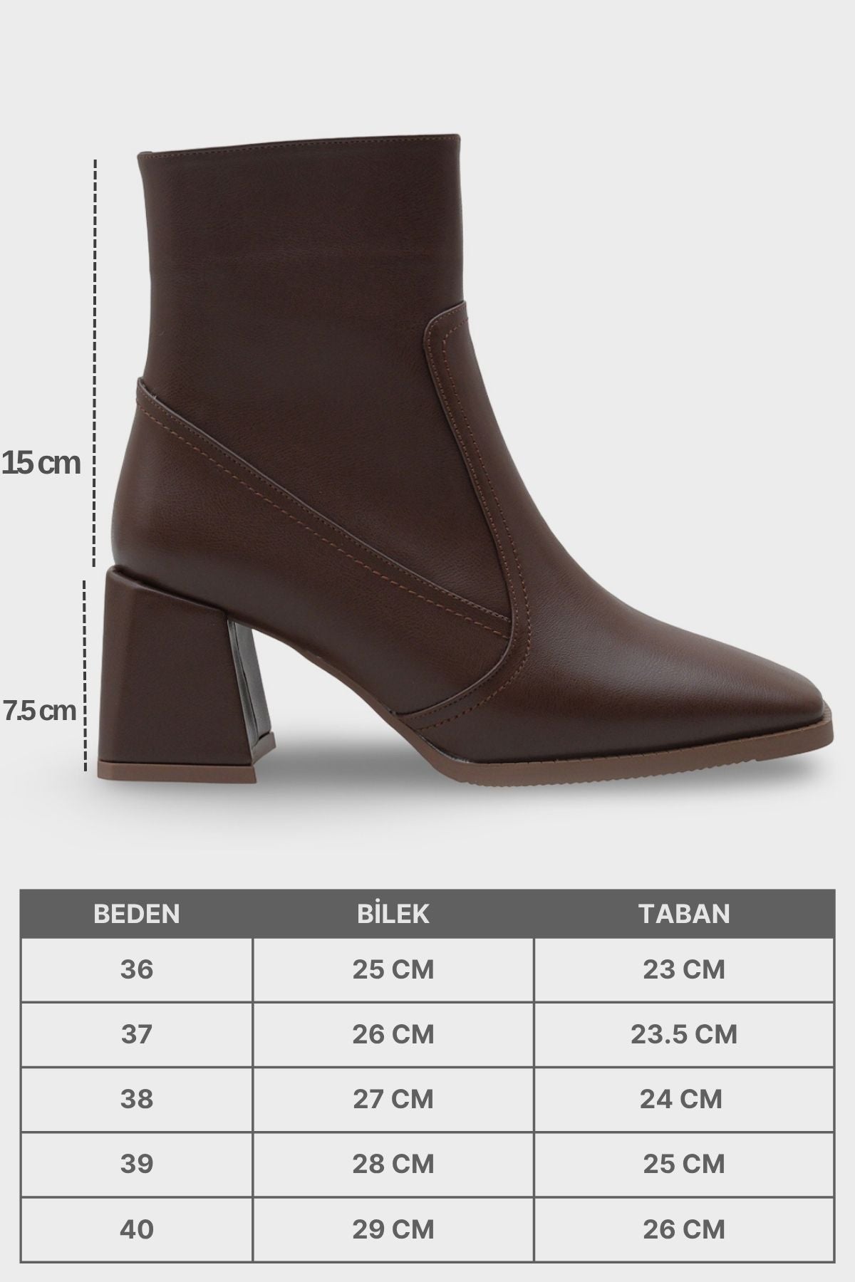 Anjela Küt Burunlu Yandan Fermuarlı Kadın Bot