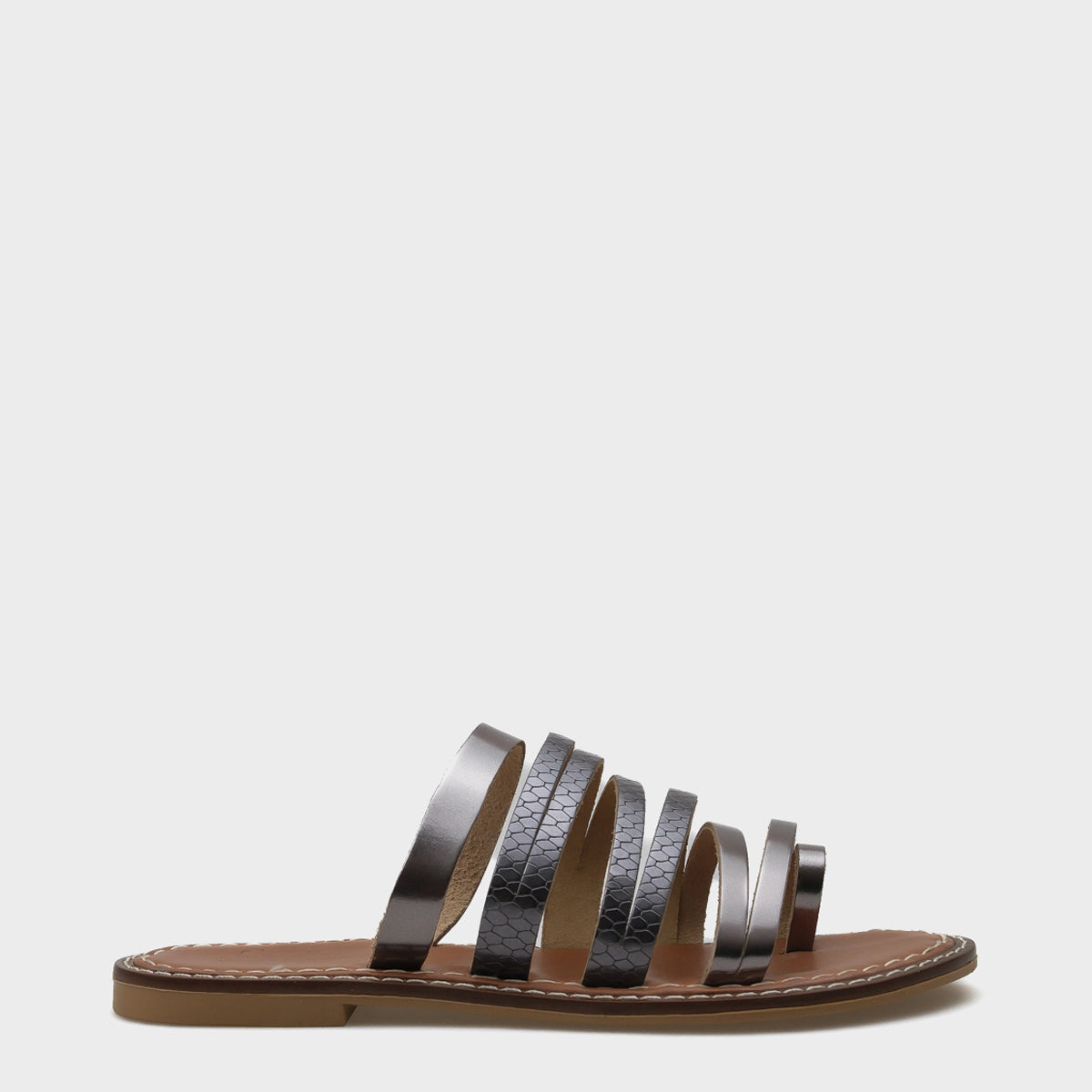 Lyssa Baş Parmak Detaylı Bantlı Kadın Deri Terlik