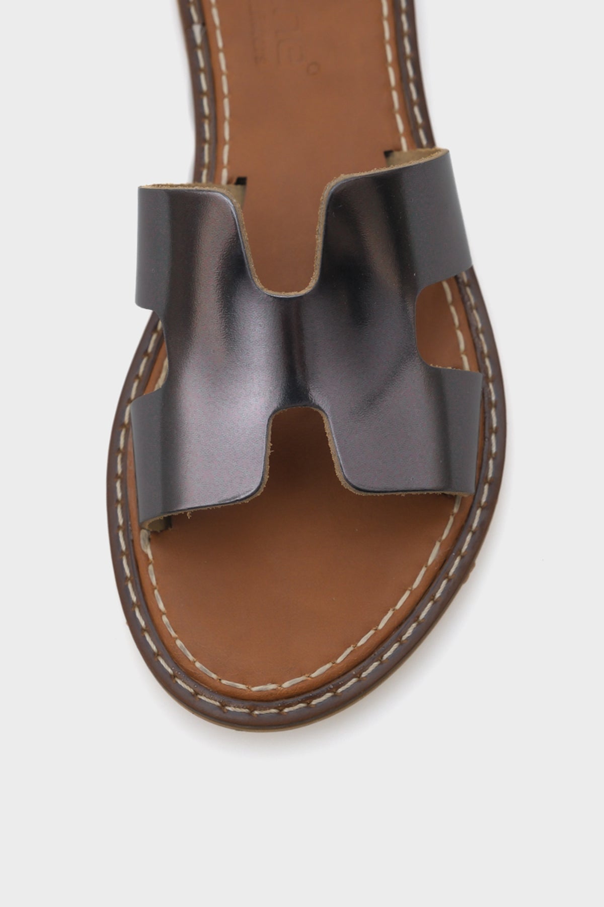 Madelin H Bantlı Kadın Deri Terlik