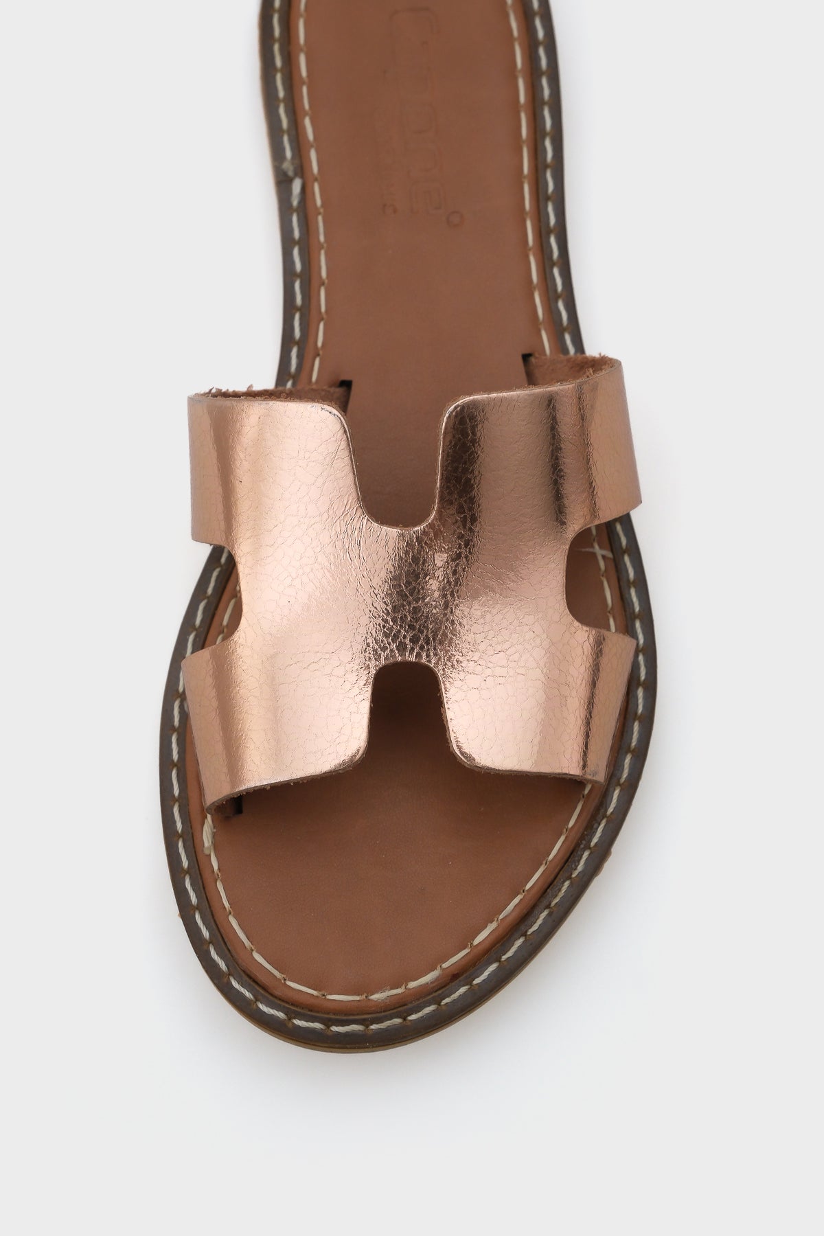 Madelin H Bantlı Kadın Deri Terlik