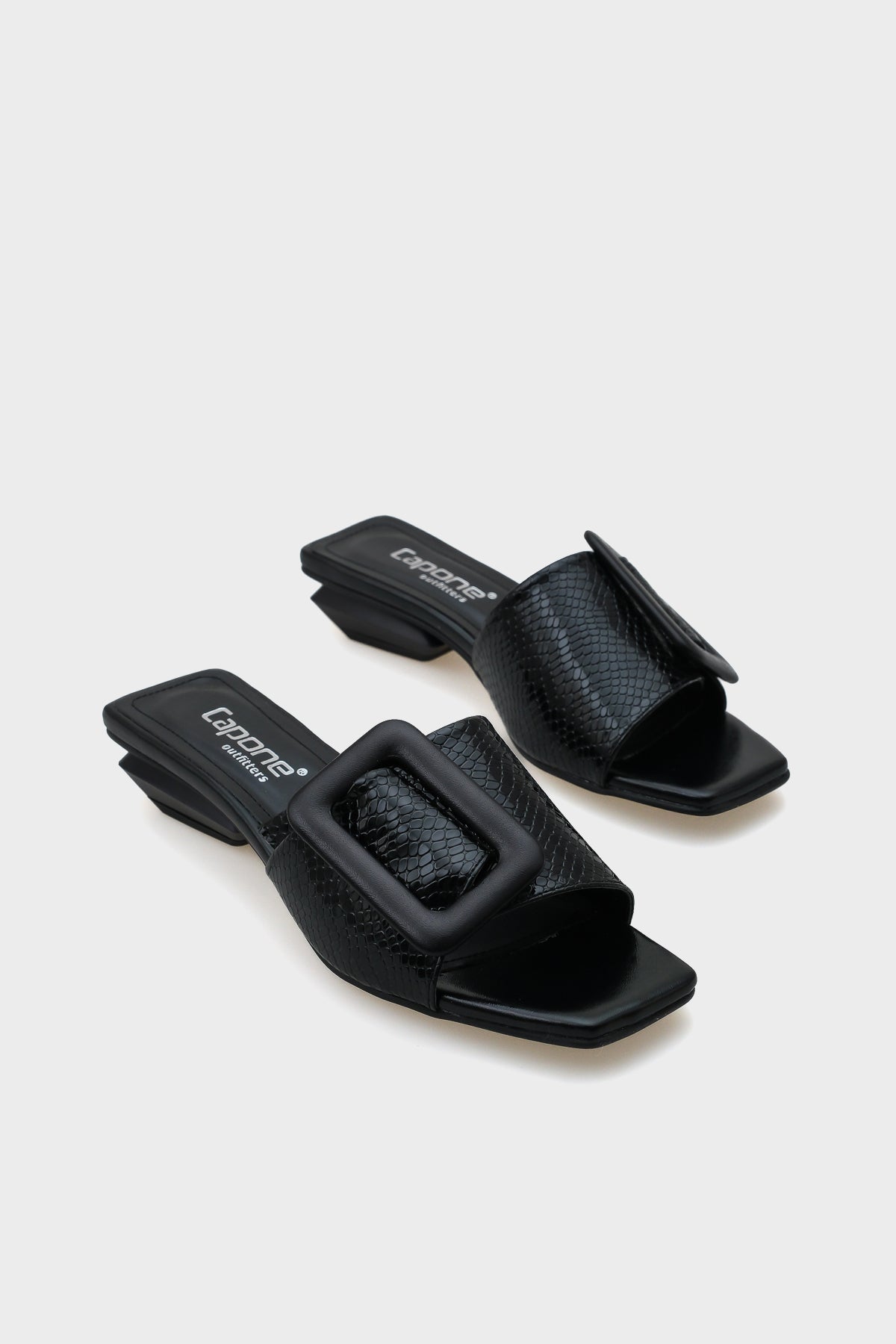 Malia Kısa Topuklu Tokalı Rugan Kroko Kadın Terlik