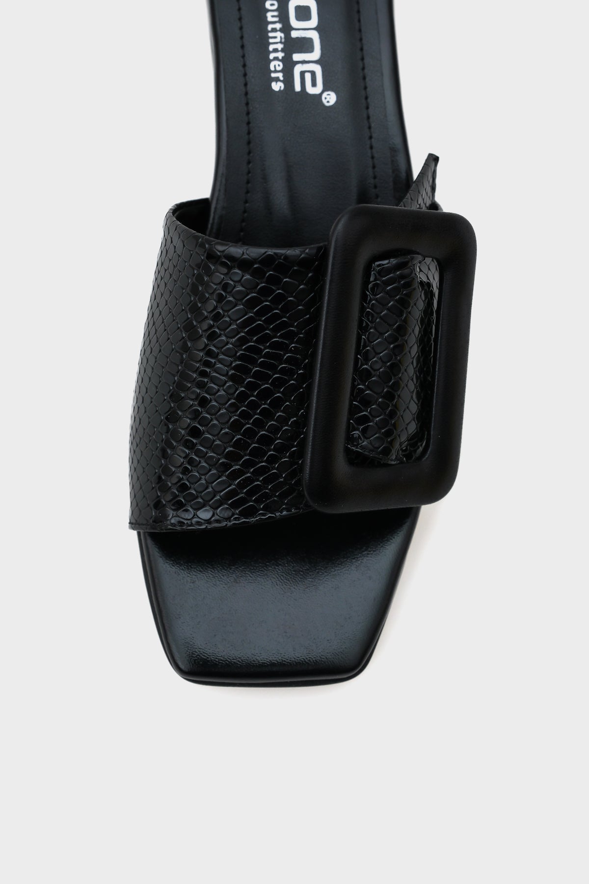 Malia Kısa Topuklu Tokalı Rugan Kroko Kadın Terlik