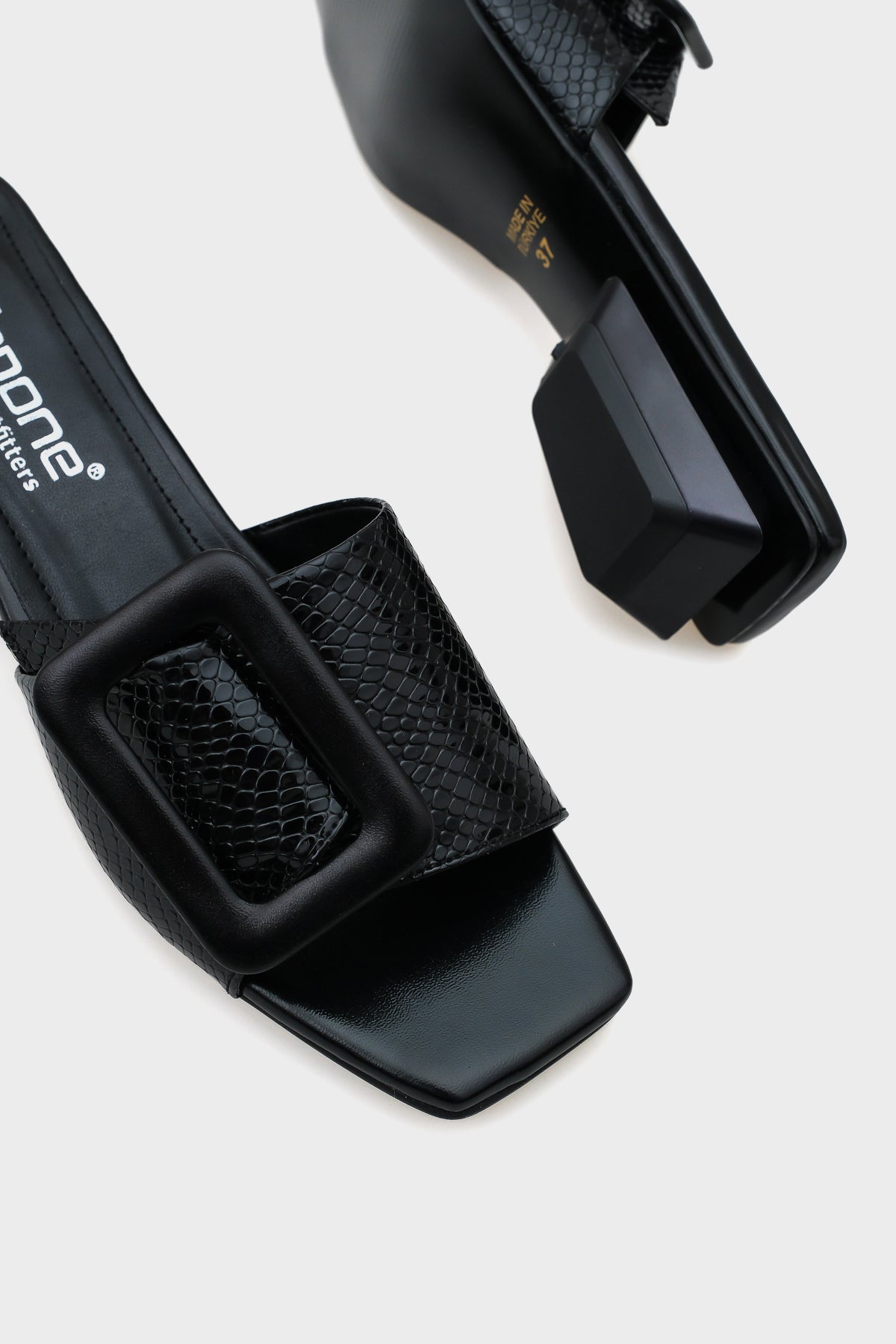 Malia Kısa Topuklu Tokalı Rugan Kroko Kadın Terlik