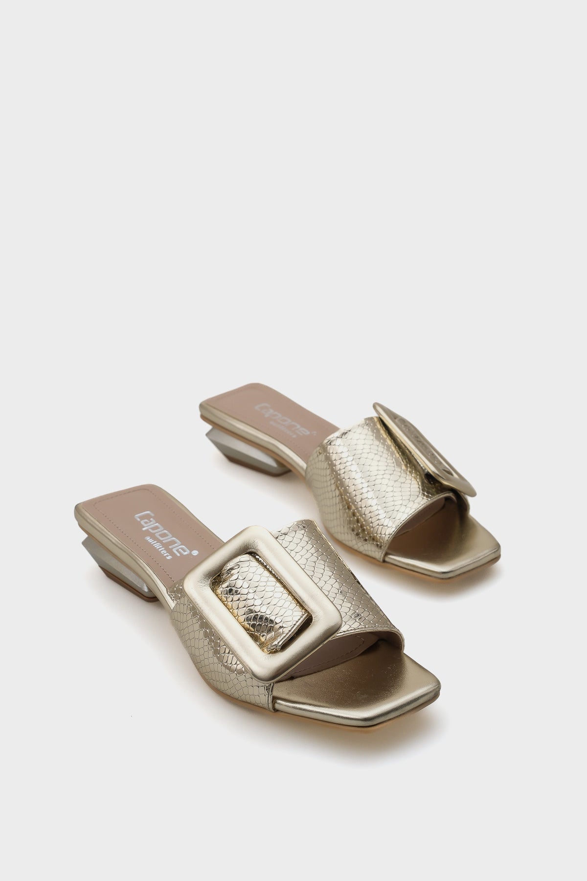 Malia Kısa Topuklu Tokalı Rugan Kroko Kadın Terlik