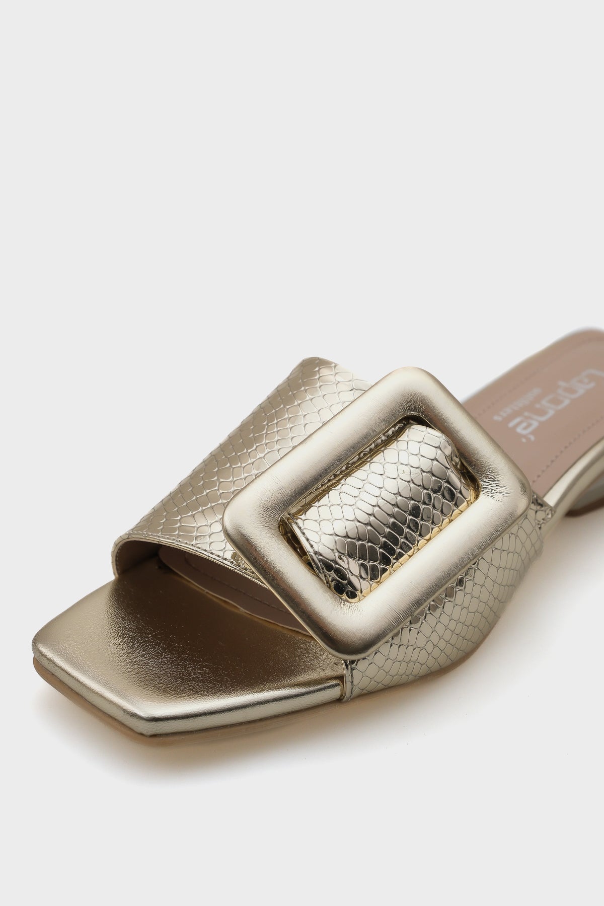 Malia Kısa Topuklu Tokalı Rugan Kroko Kadın Terlik