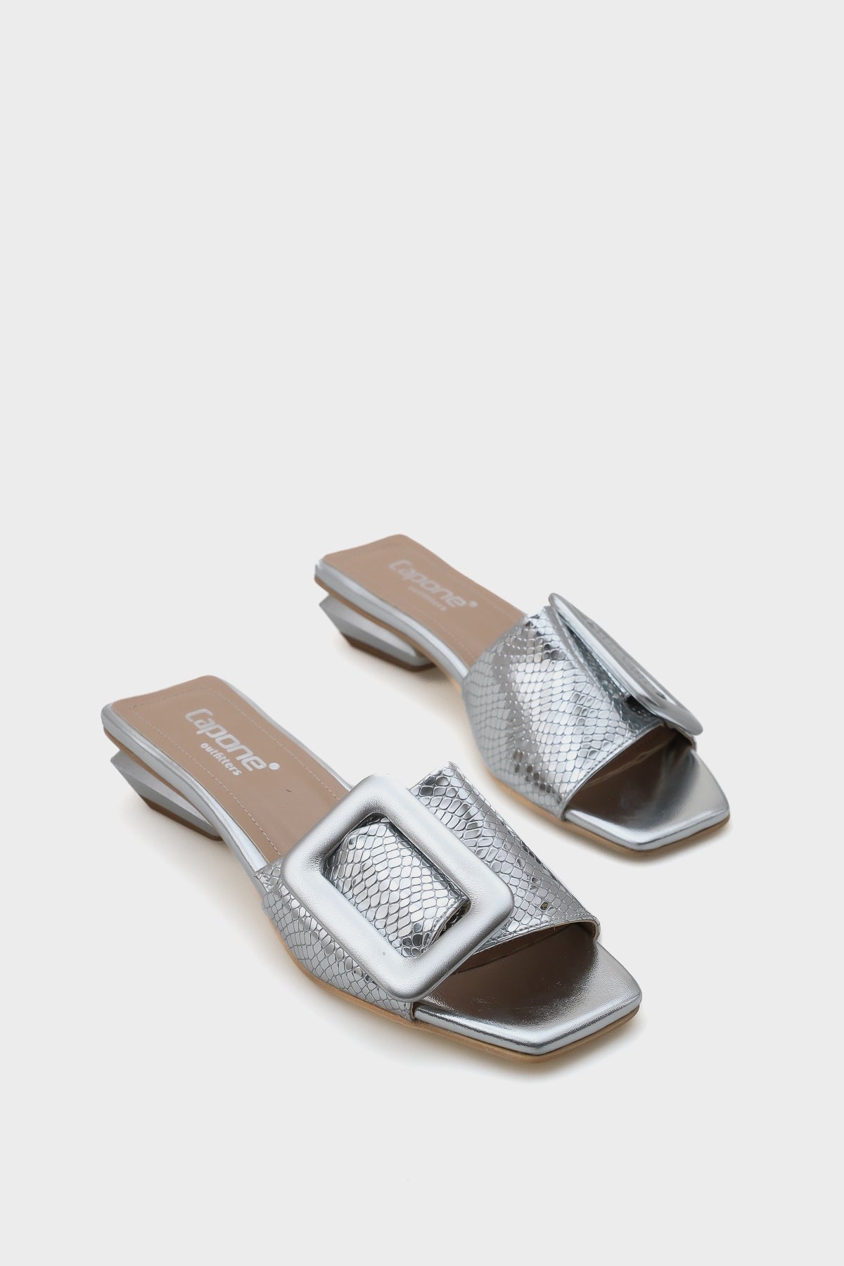 Malia Kısa Topuklu Tokalı Rugan Kroko Kadın Terlik