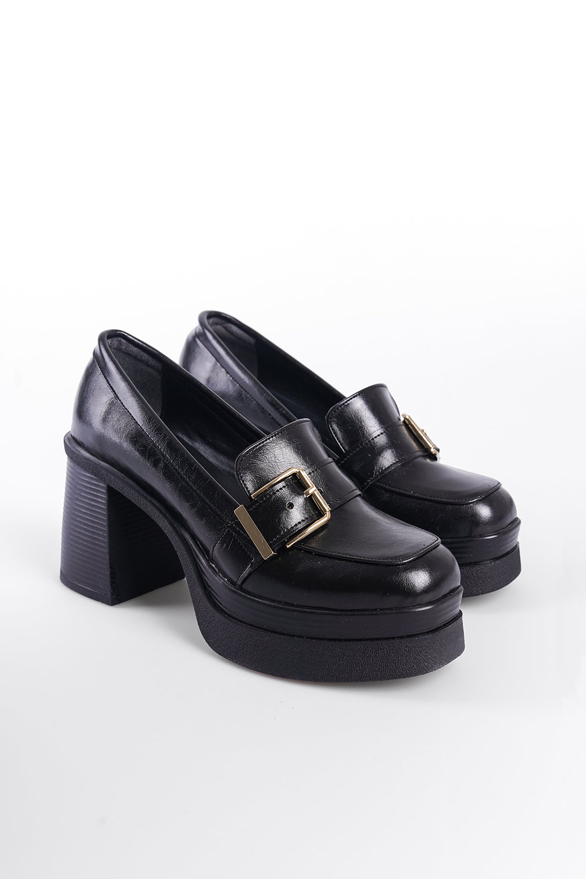 Rowena Yüksek Tabanlı Topuklu Tokalı Loafer Kadın Ayakkabı