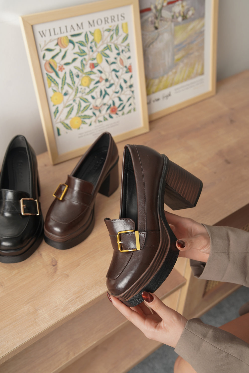 Rowena Yüksek Tabanlı Topuklu Tokalı Loafer Kadın Ayakkabı