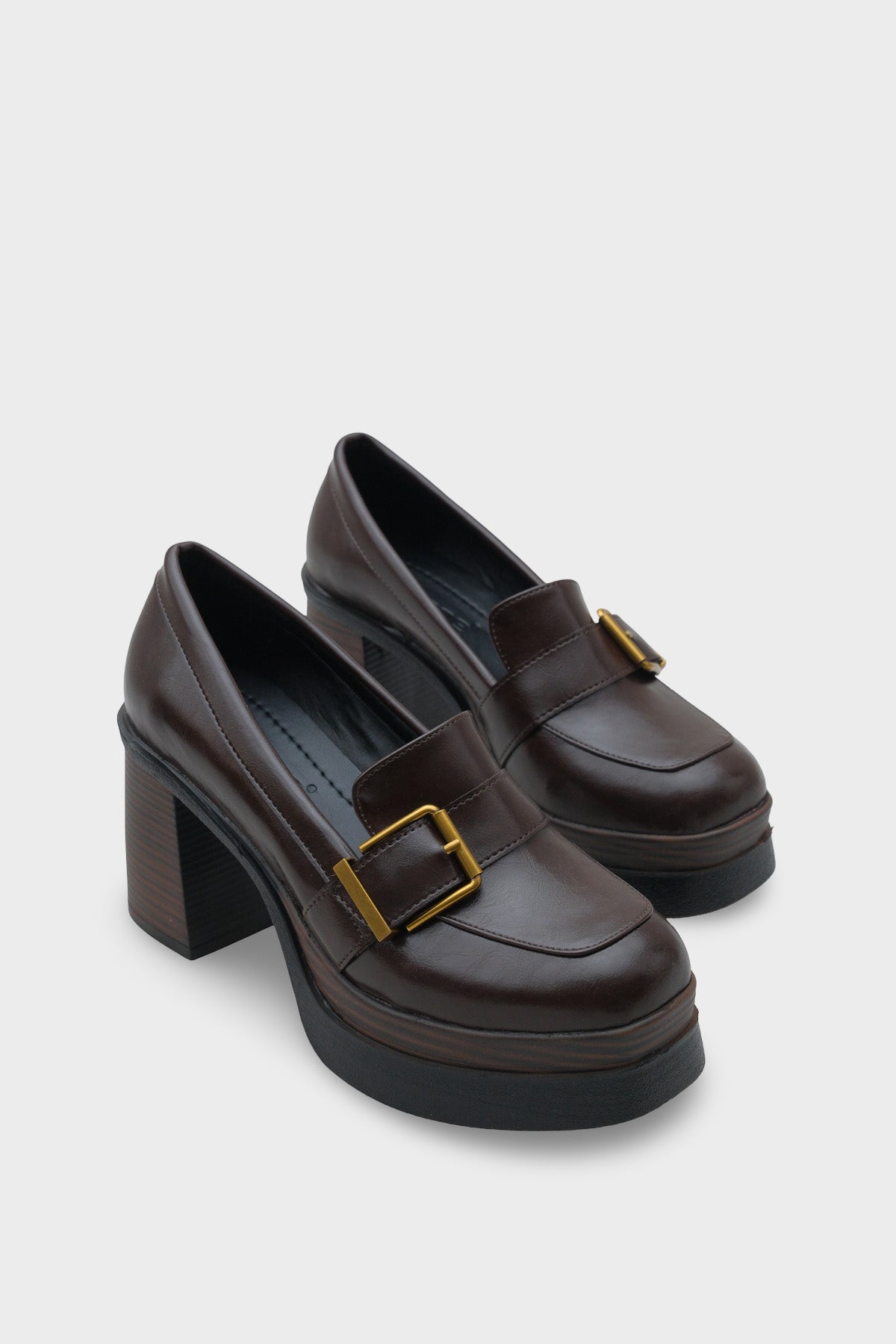 Rowena Yüksek Tabanlı Topuklu Tokalı Loafer Kadın Ayakkabı