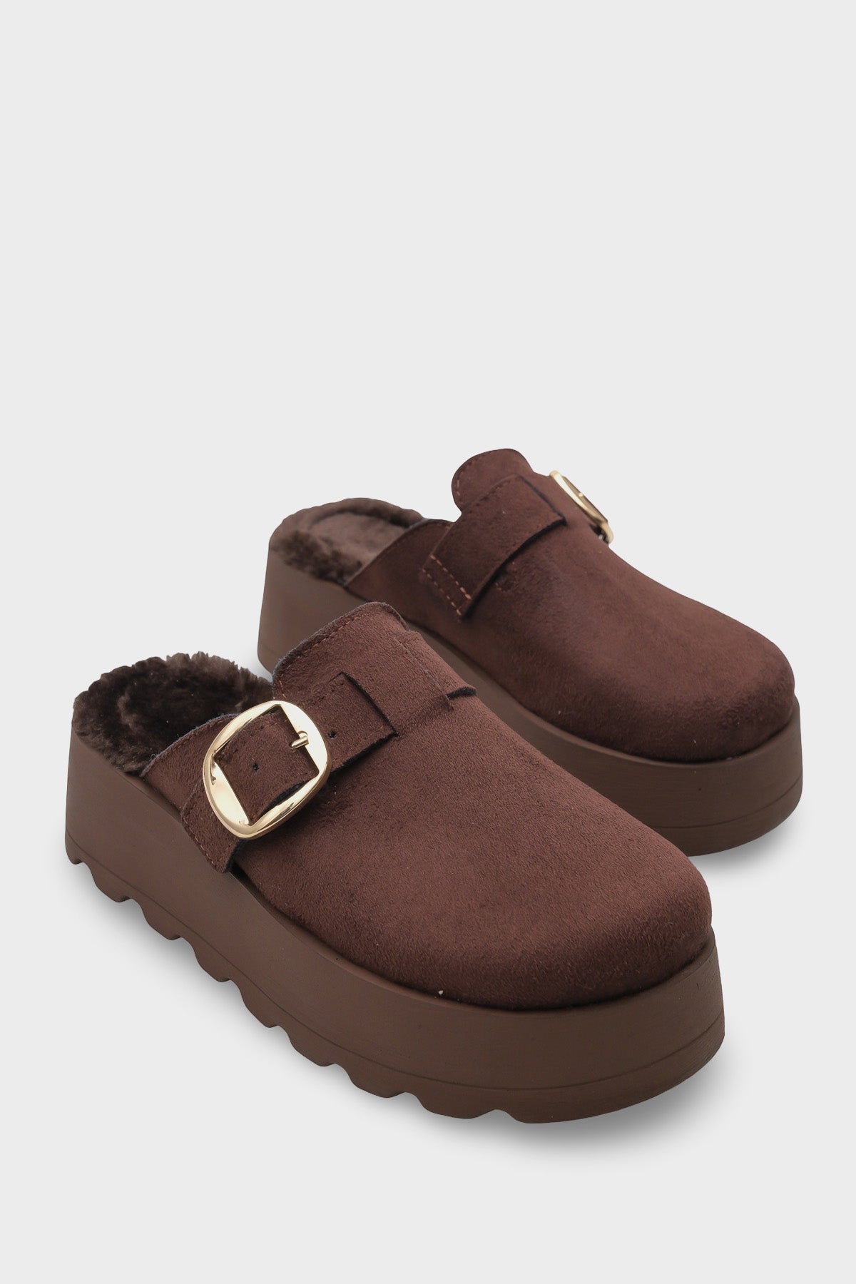 Leticia Kürklü Süet Görünümlü Kadın Sabo