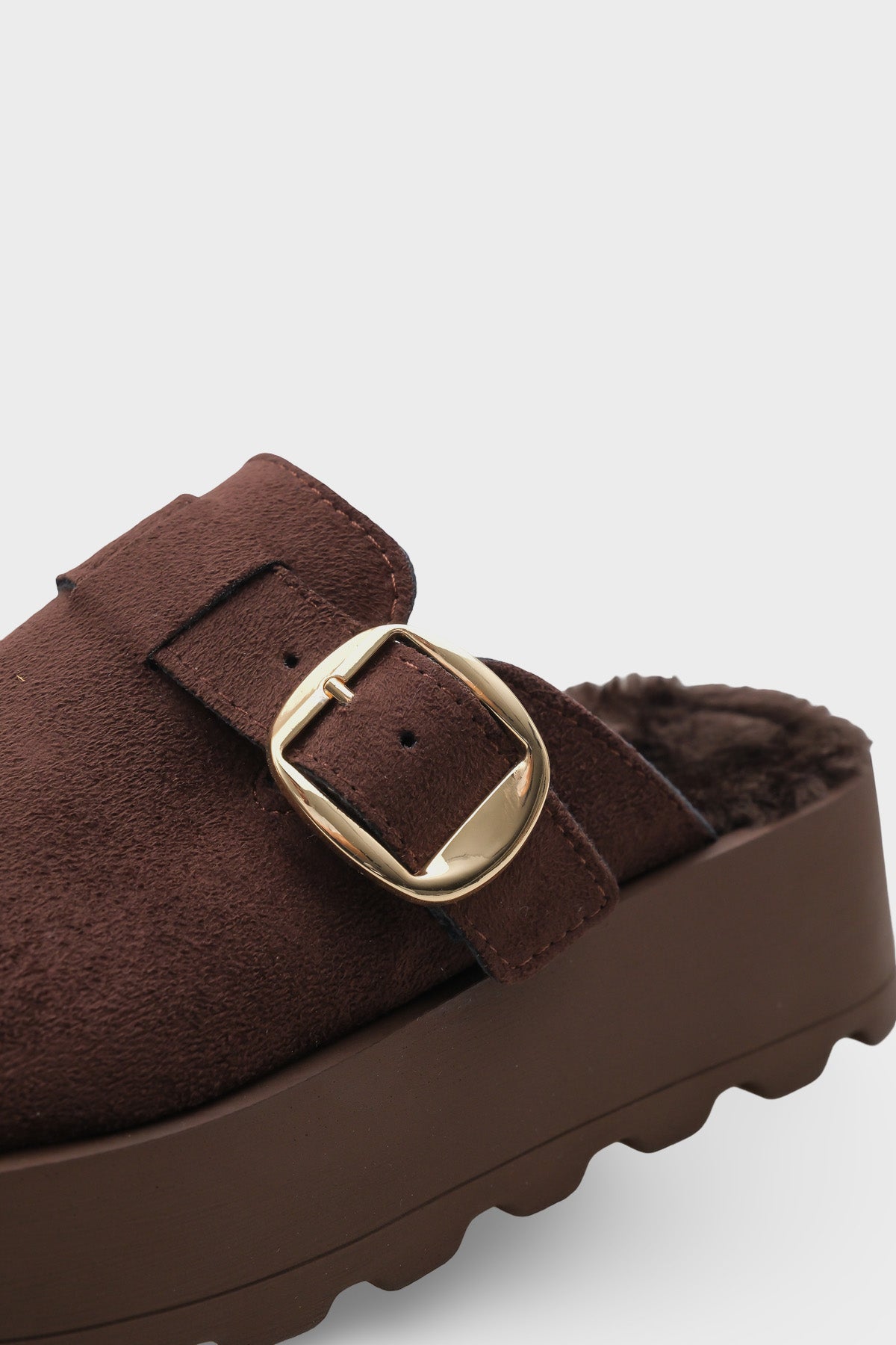 Leticia Kürklü Süet Görünümlü Kadın Sabo