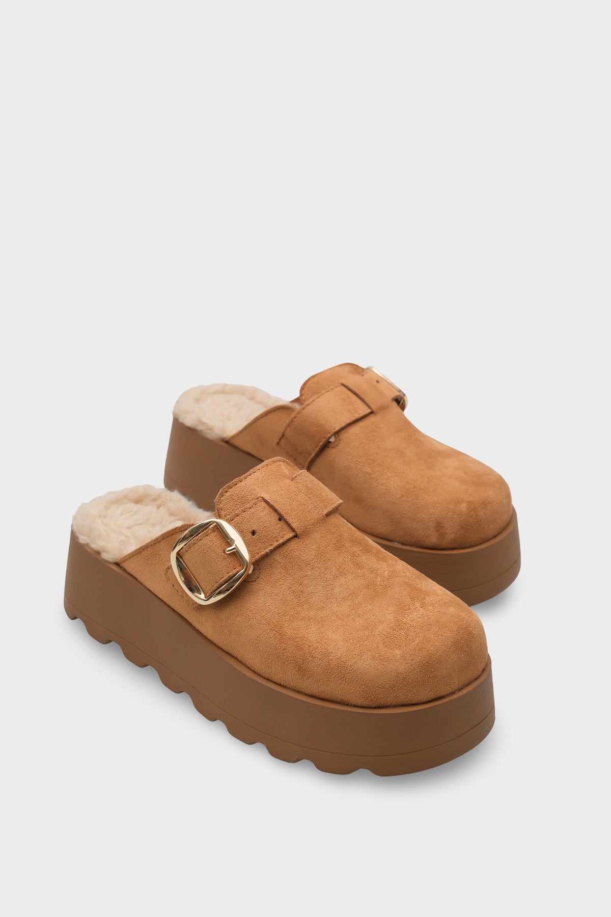 Leticia Kürklü Süet Görünümlü Kadın Sabo