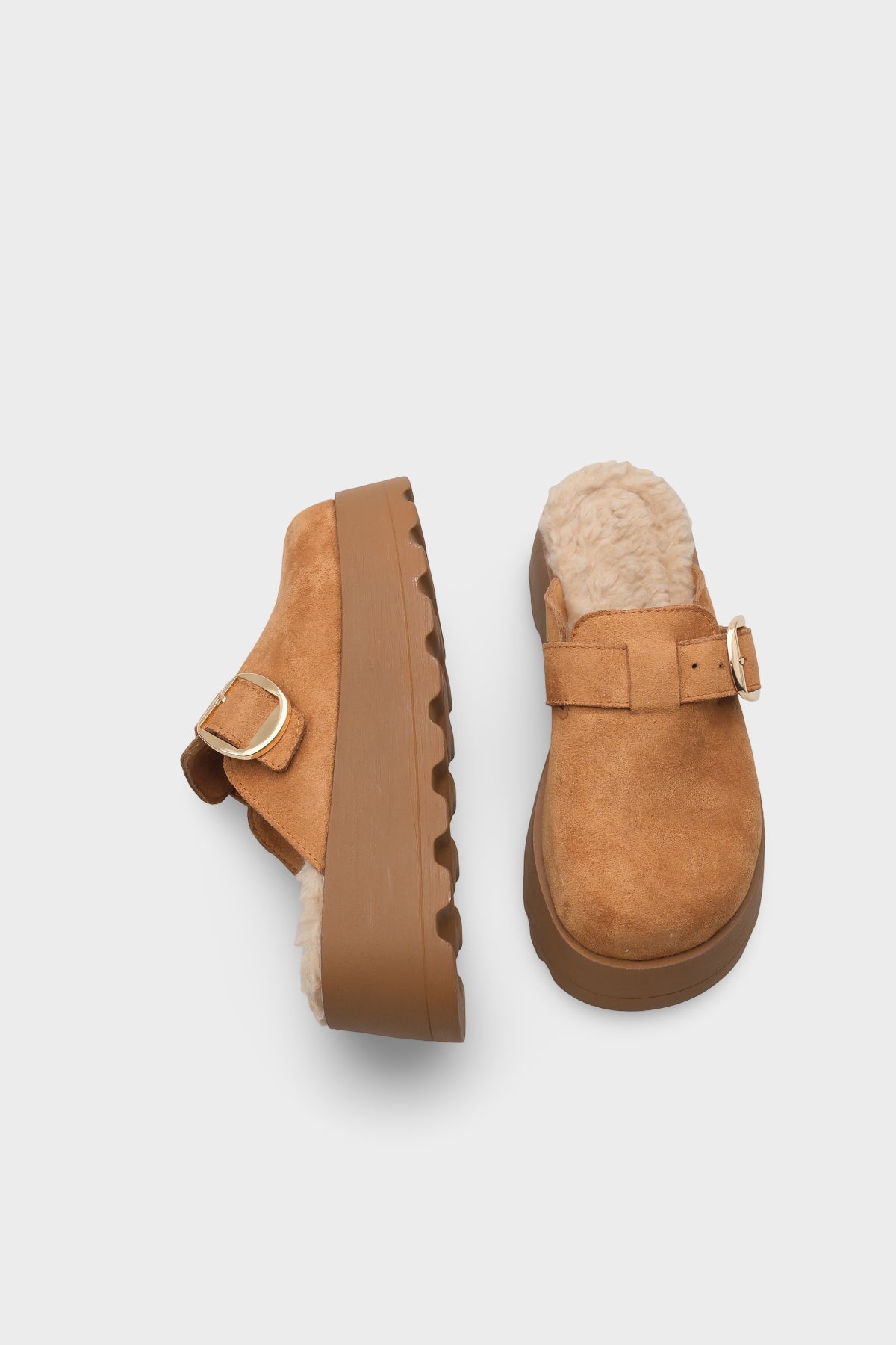 Leticia Kürklü Süet Görünümlü Kadın Sabo