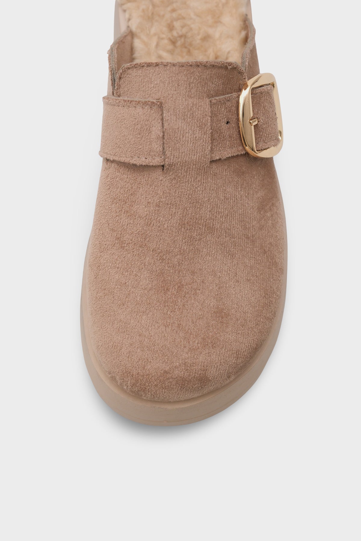 Leticia Kürklü Süet Görünümlü Kadın Sabo