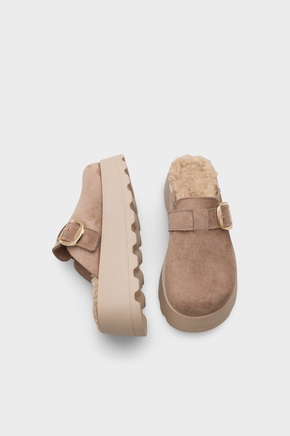 Leticia Kürklü Süet Görünümlü Kadın Sabo