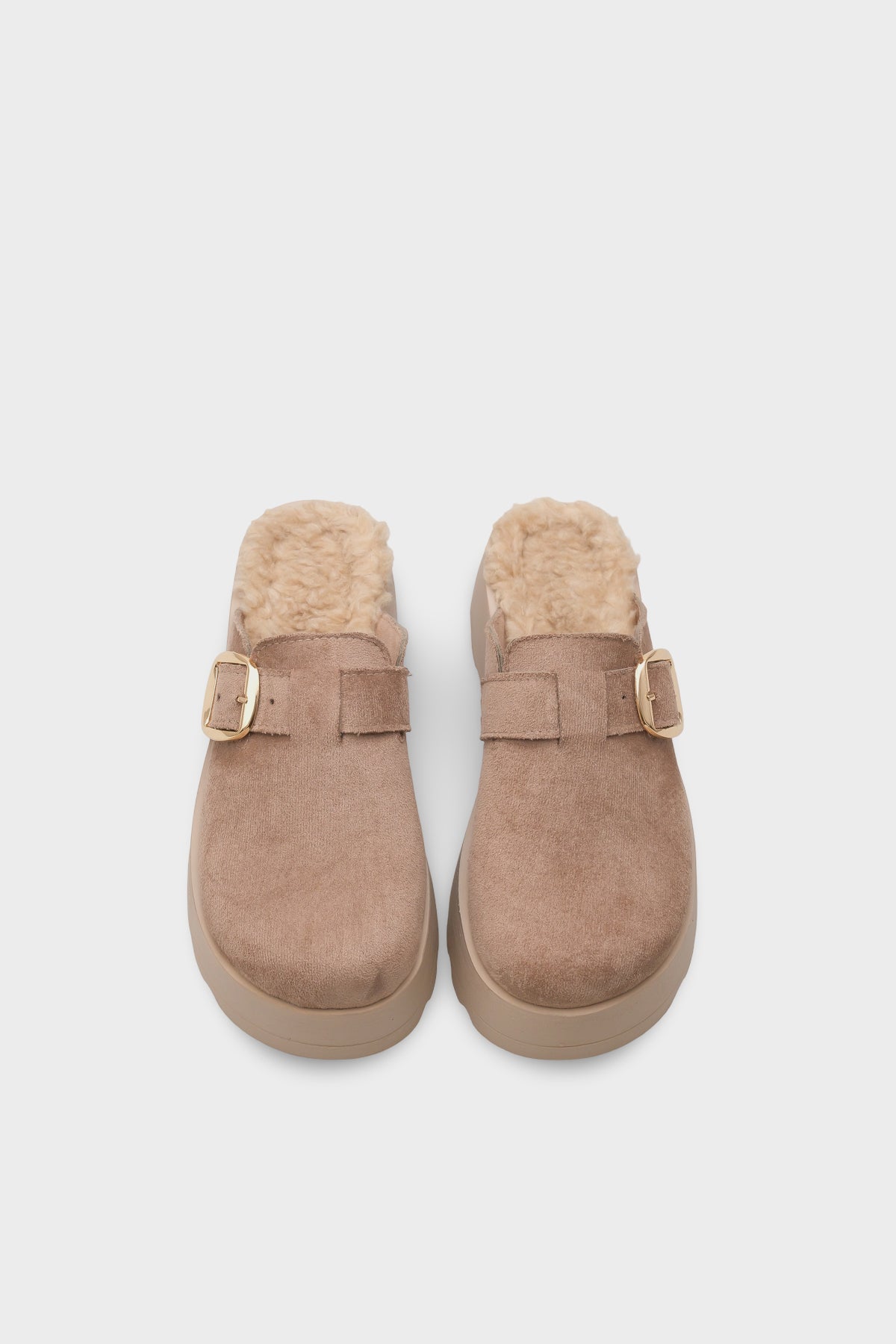 Leticia Kürklü Süet Görünümlü Kadın Sabo