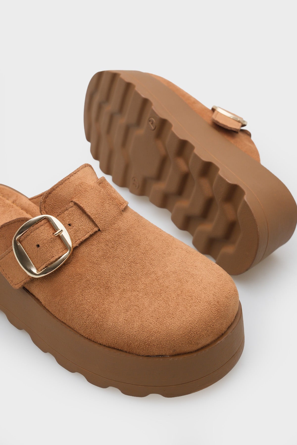 Minette Kürklü Süet Görünümlü Kadın Sabo