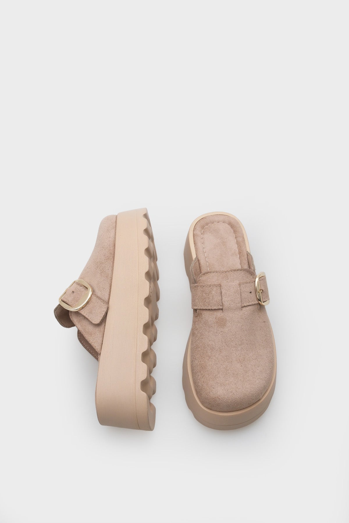 Minette Kürklü Süet Görünümlü Kadın Sabo