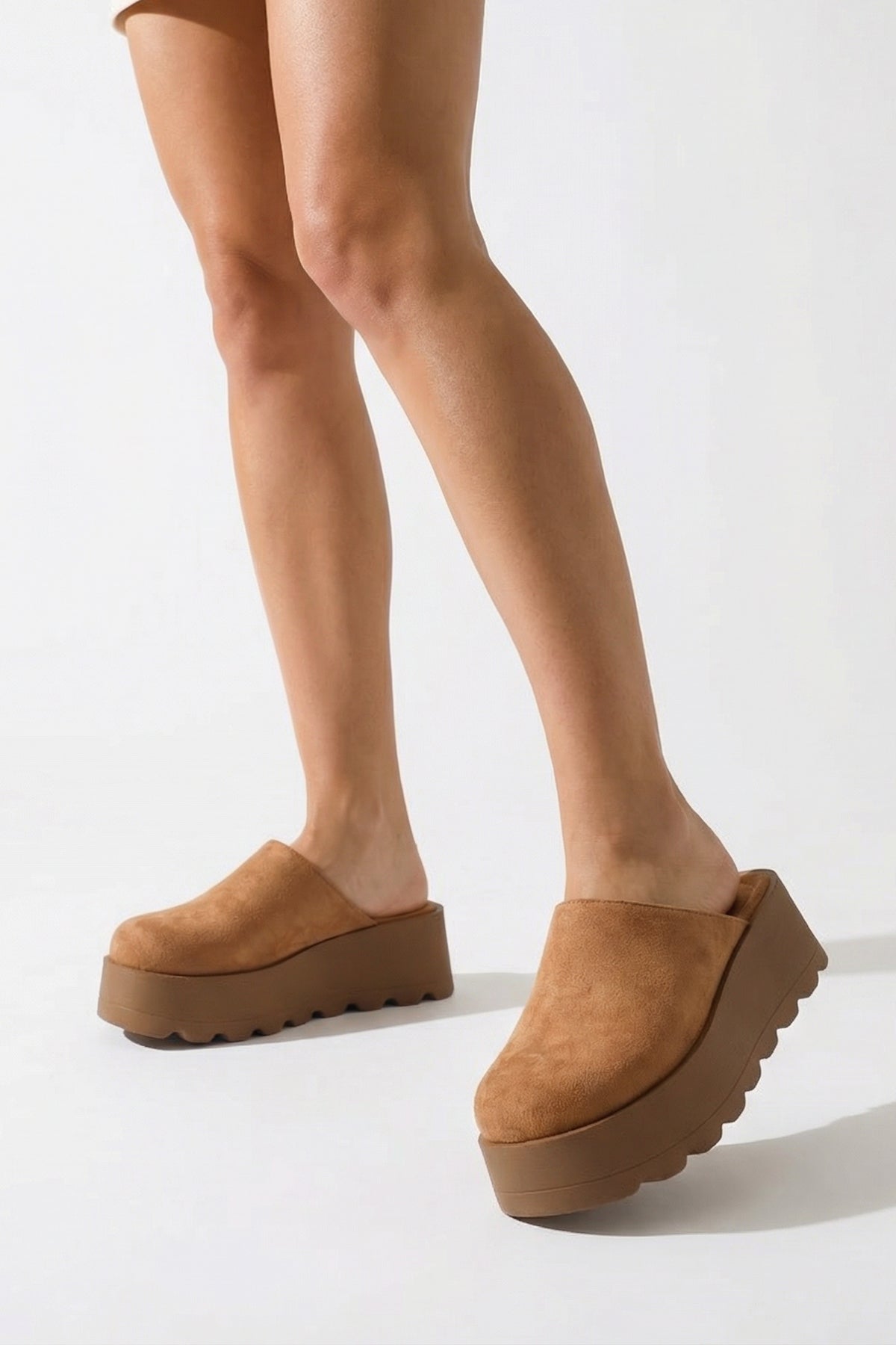 Marlyn Kürklü Süet Görünümlü Kadın Sabo