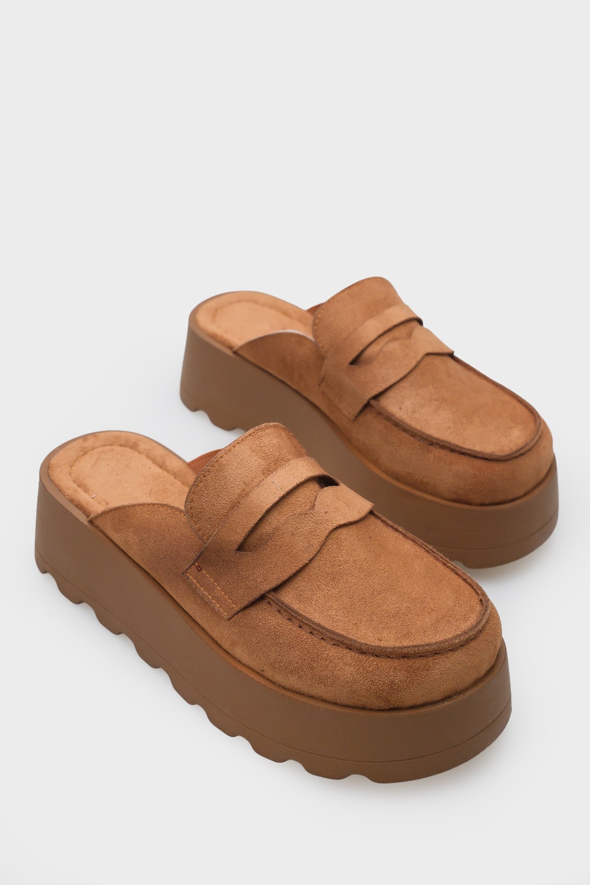 Karrie Kürklü Süet Görünümlü Kadın Sabo