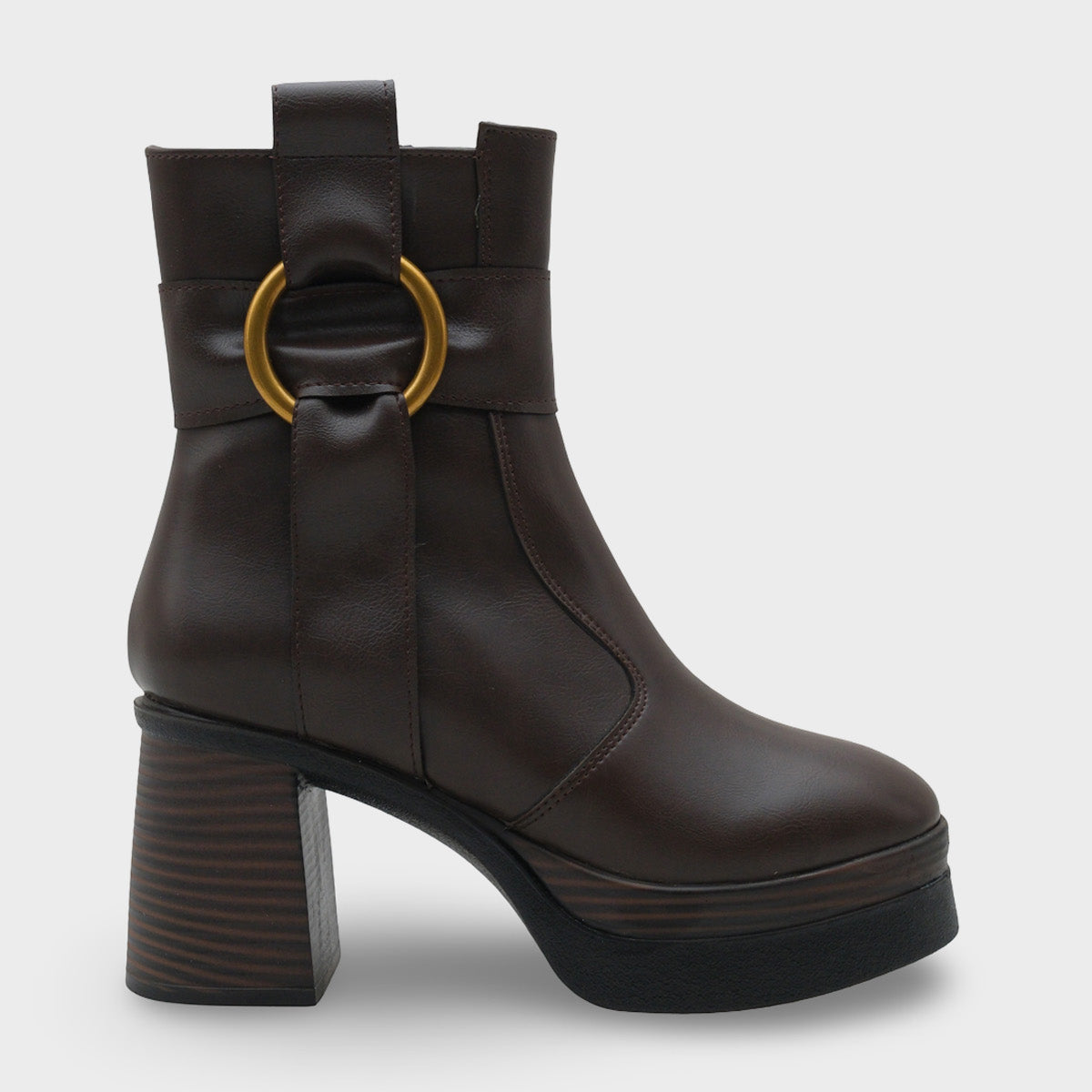 Tiffany Yuvarlak Burunlu Yandan Fermuarlı Orta Topuklu Kadın Bot