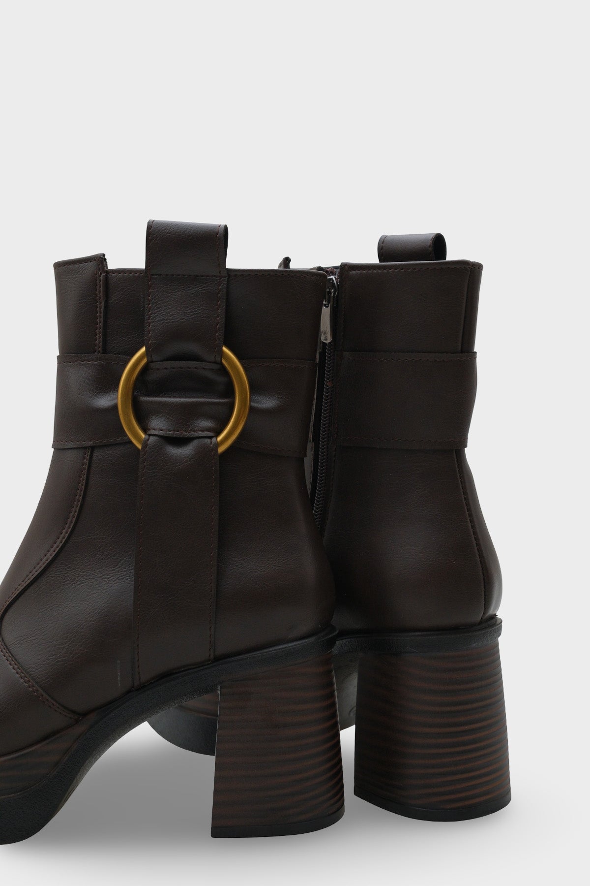 Tiffany Yuvarlak Burunlu Yandan Fermuarlı Orta Topuklu Kadın Bot