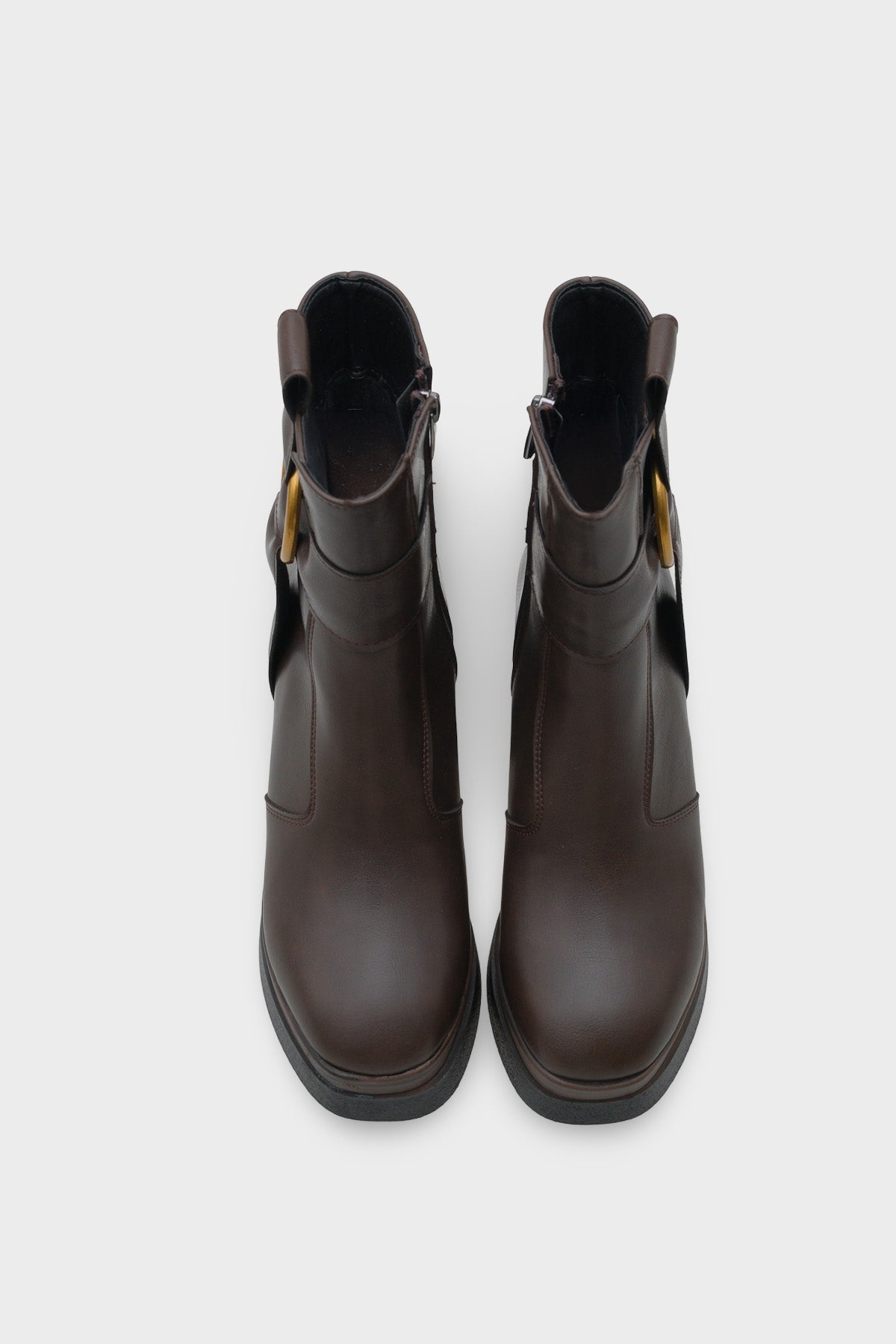 Tiffany Yuvarlak Burunlu Yandan Fermuarlı Orta Topuklu Kadın Bot