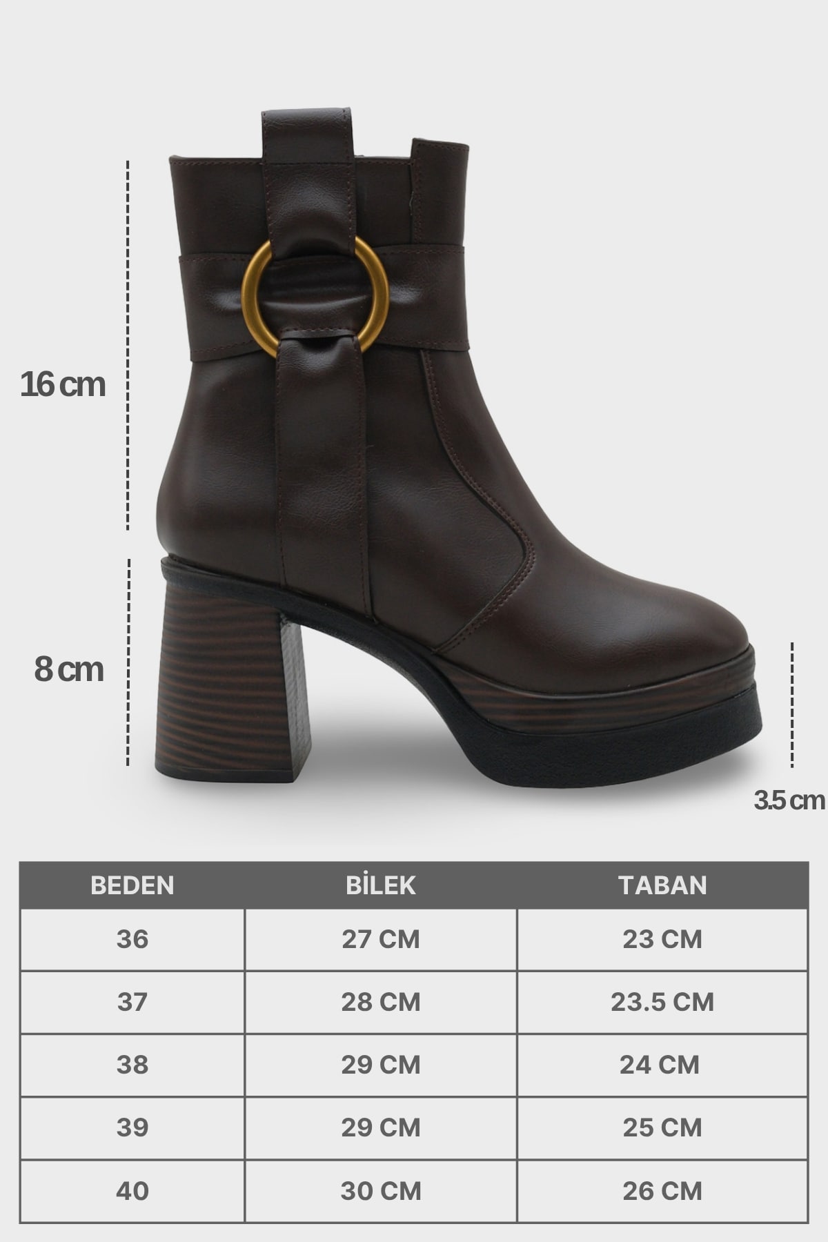 Tiffany Yuvarlak Burunlu Yandan Fermuarlı Orta Topuklu Kadın Bot