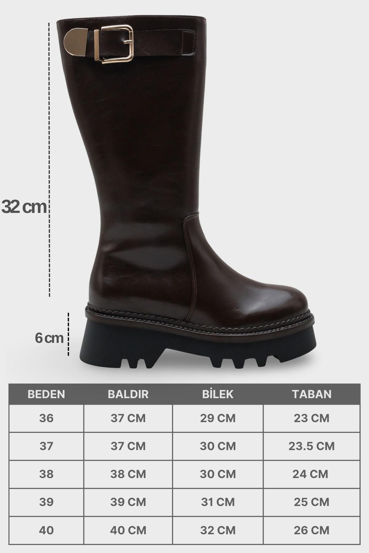 Norry Trak Tabanlı Metal Tokalı Yandan Fermuarlı Kadın Çizme