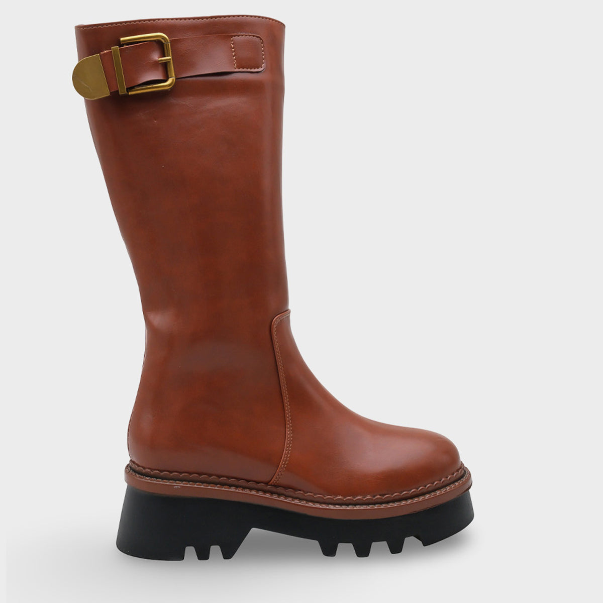 Norry Trak Tabanlı Metal Tokalı Yandan Fermuarlı Kadın Çizme