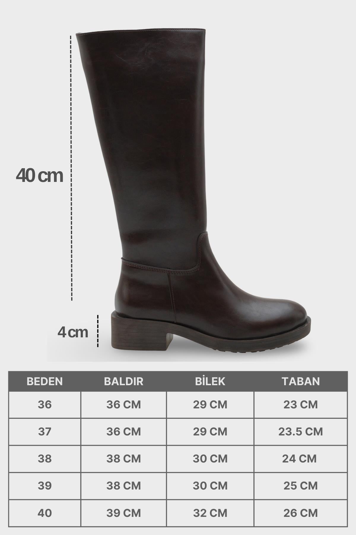 Zena Yuvarlak Burunlu Kadın Çizme