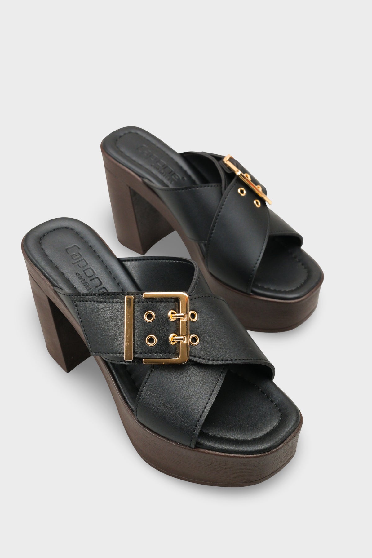 Marlo Platform Çapraz Bantlı Metal Tokalı Kadın Terlik