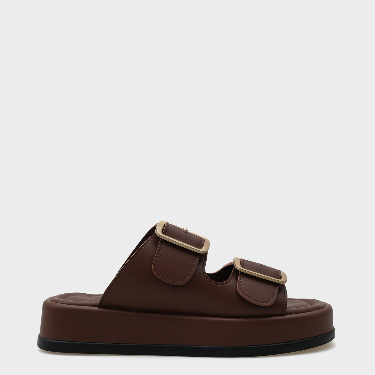 Marge Dolgu Topuklu Çift Bantlı Tokalı Kadın Terlik