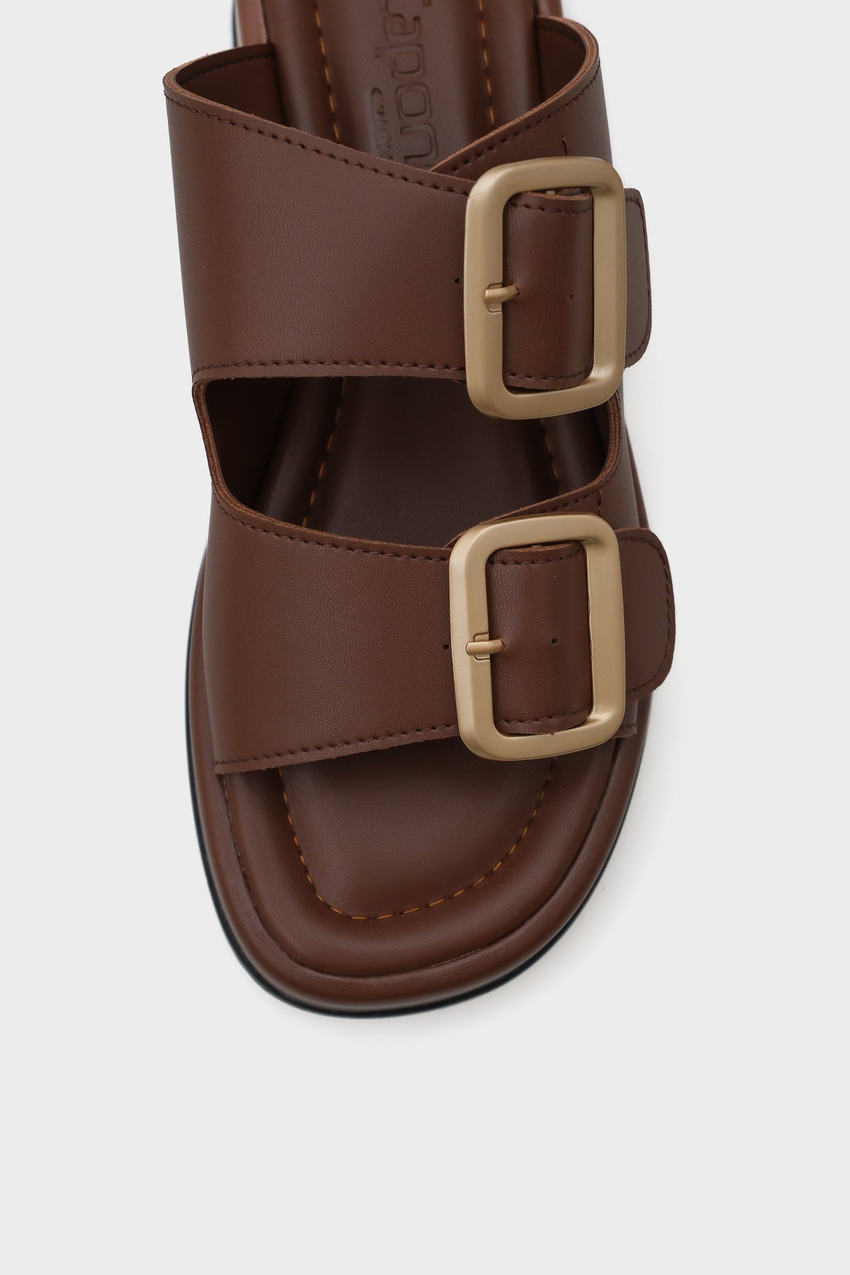 Marge Dolgu Topuklu Çift Bantlı Tokalı Kadın Terlik