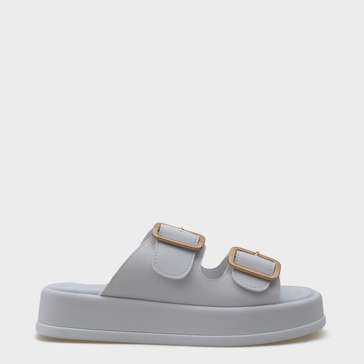 Marge Dolgu Topuklu Çift Bantlı Tokalı Kadın Terlik