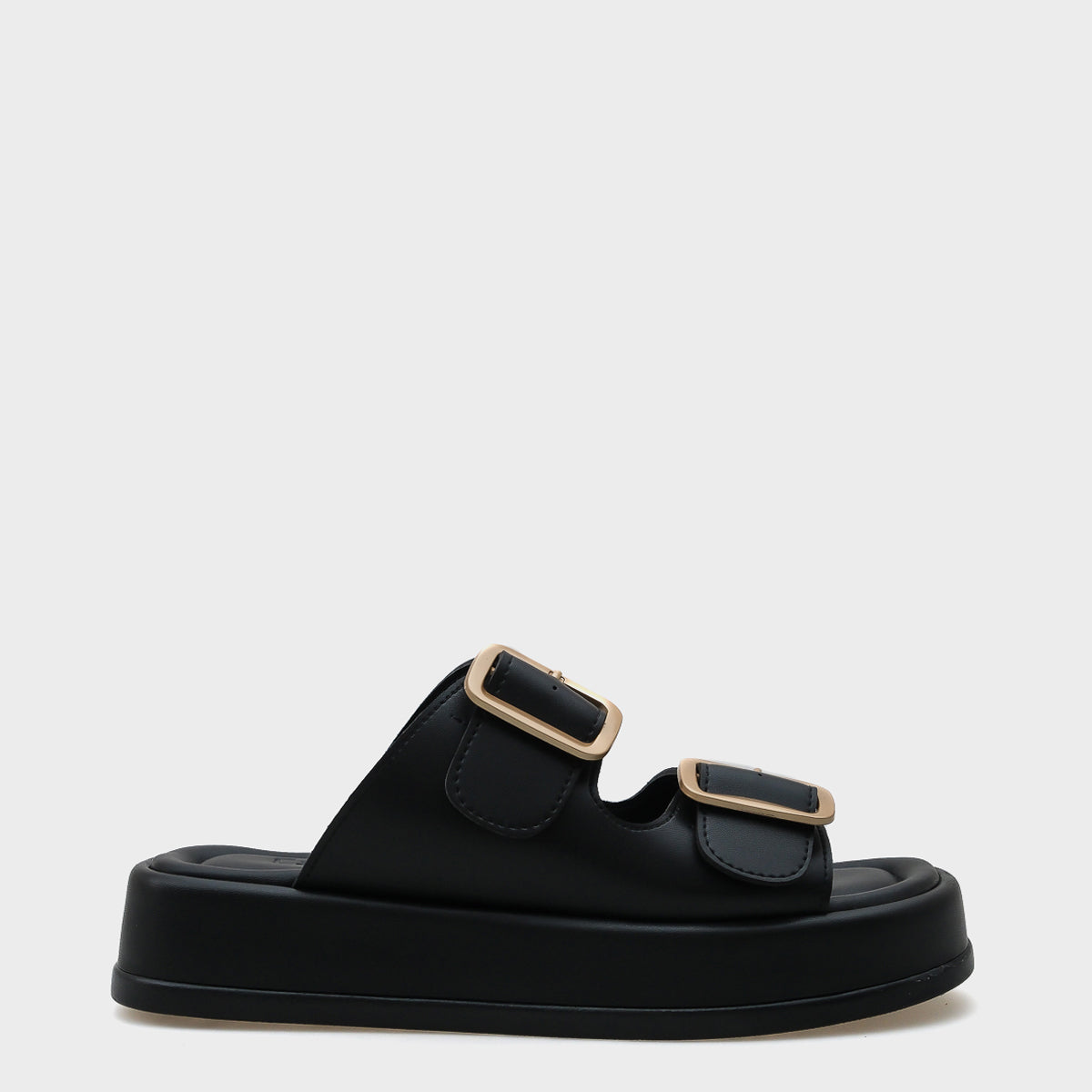 Marge Dolgu Topuklu Çift Bantlı Tokalı Kadın Terlik