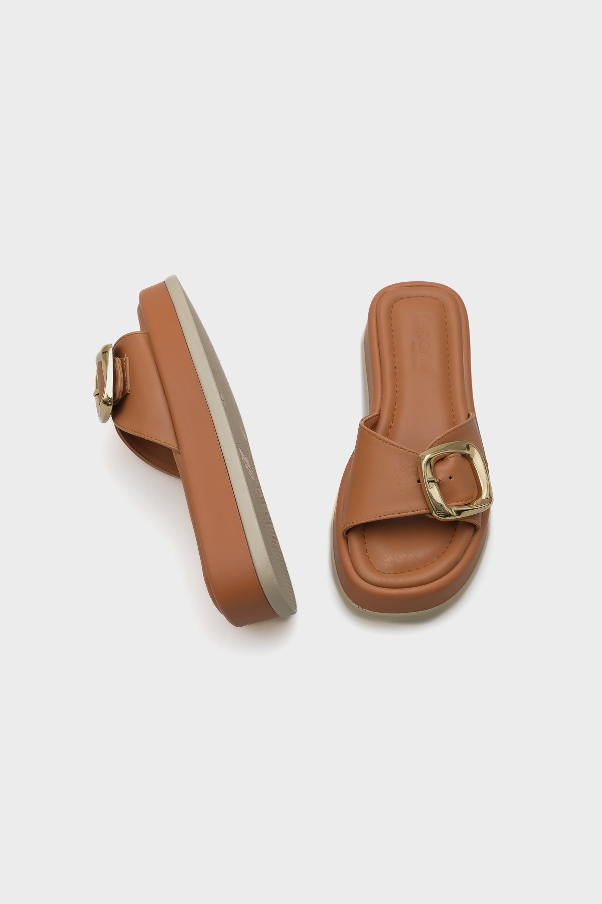 Marget Dolgu Topuklu Tek Bantlı Tokalı Kadın Terlik