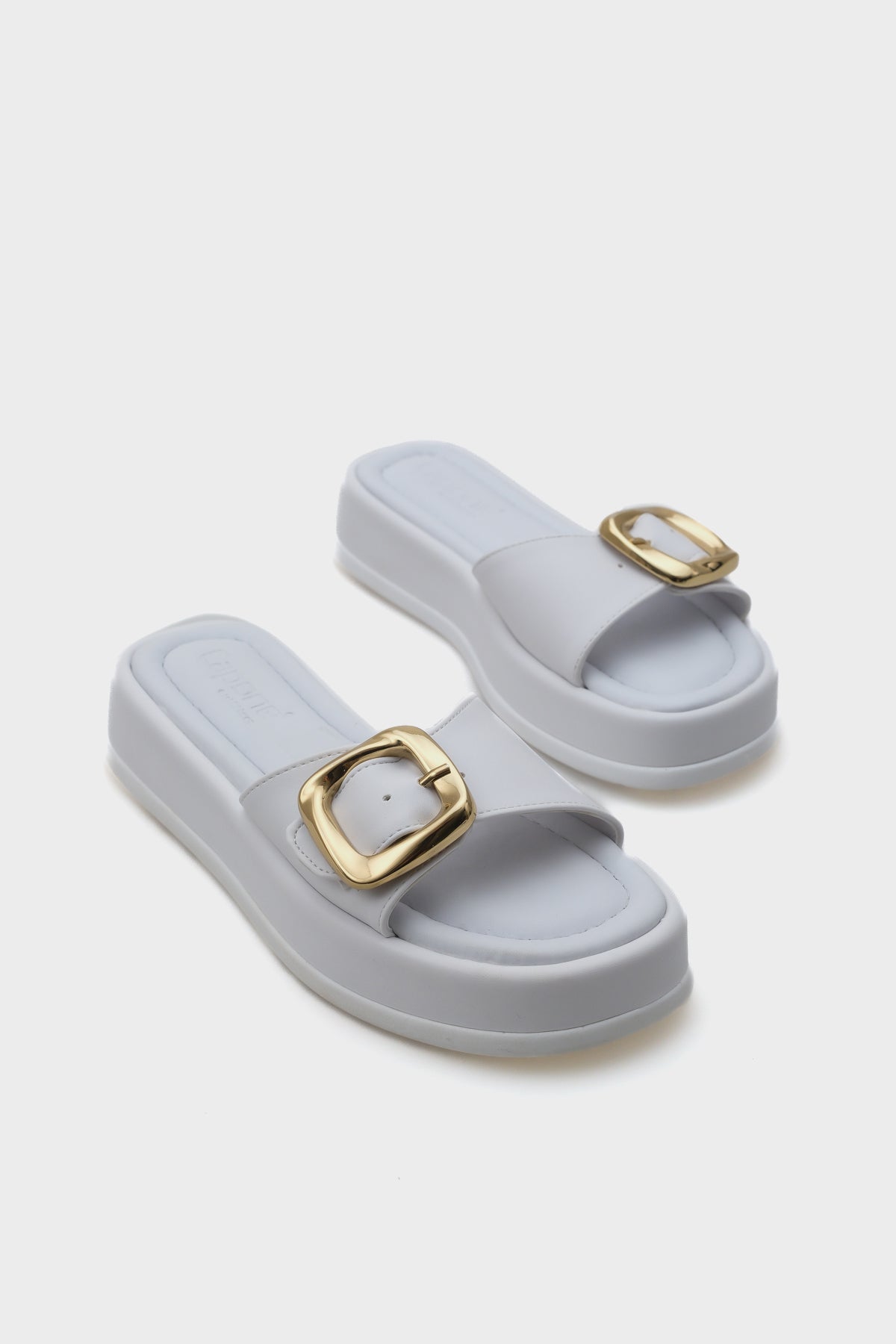 Marget Dolgu Topuklu Tek Bantlı Tokalı Kadın Terlik