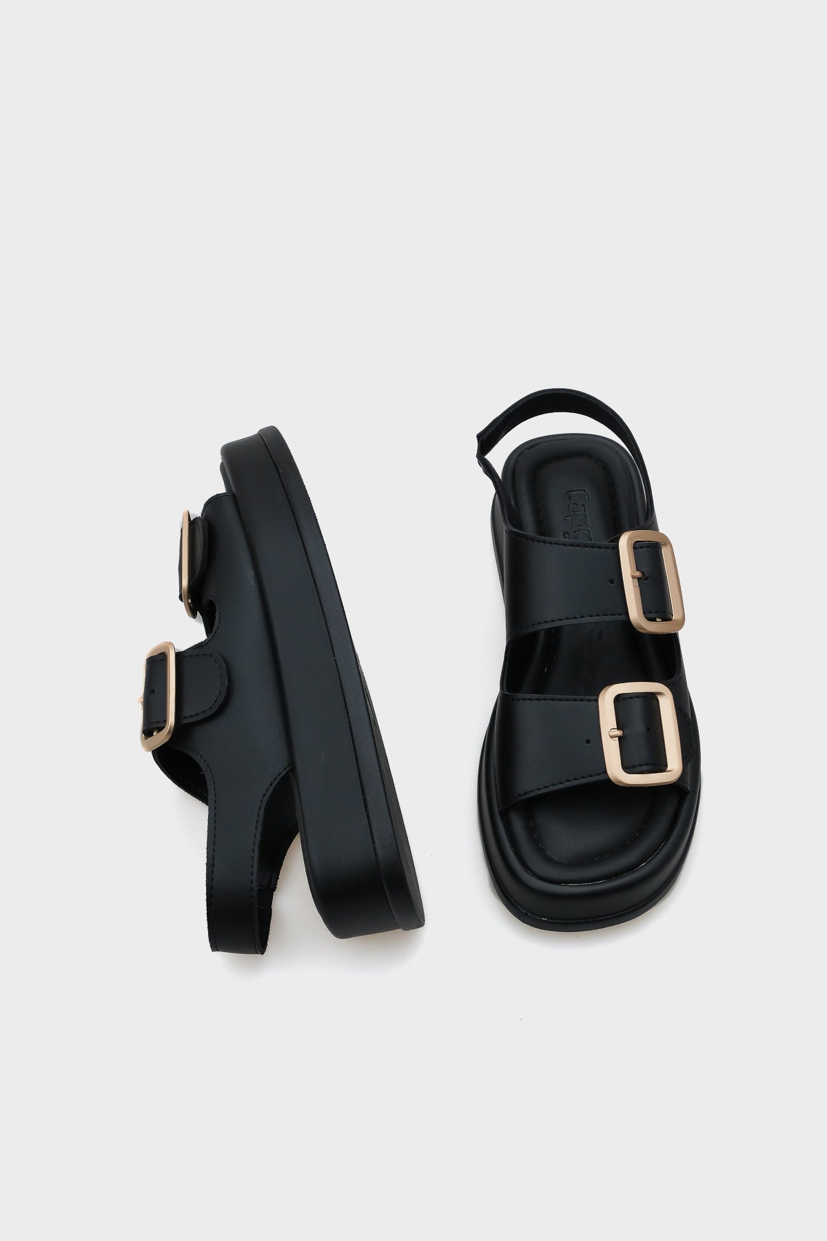 Denice Dolgu Topuklu Çift Bantlı Tokalı Kadın Sandalet