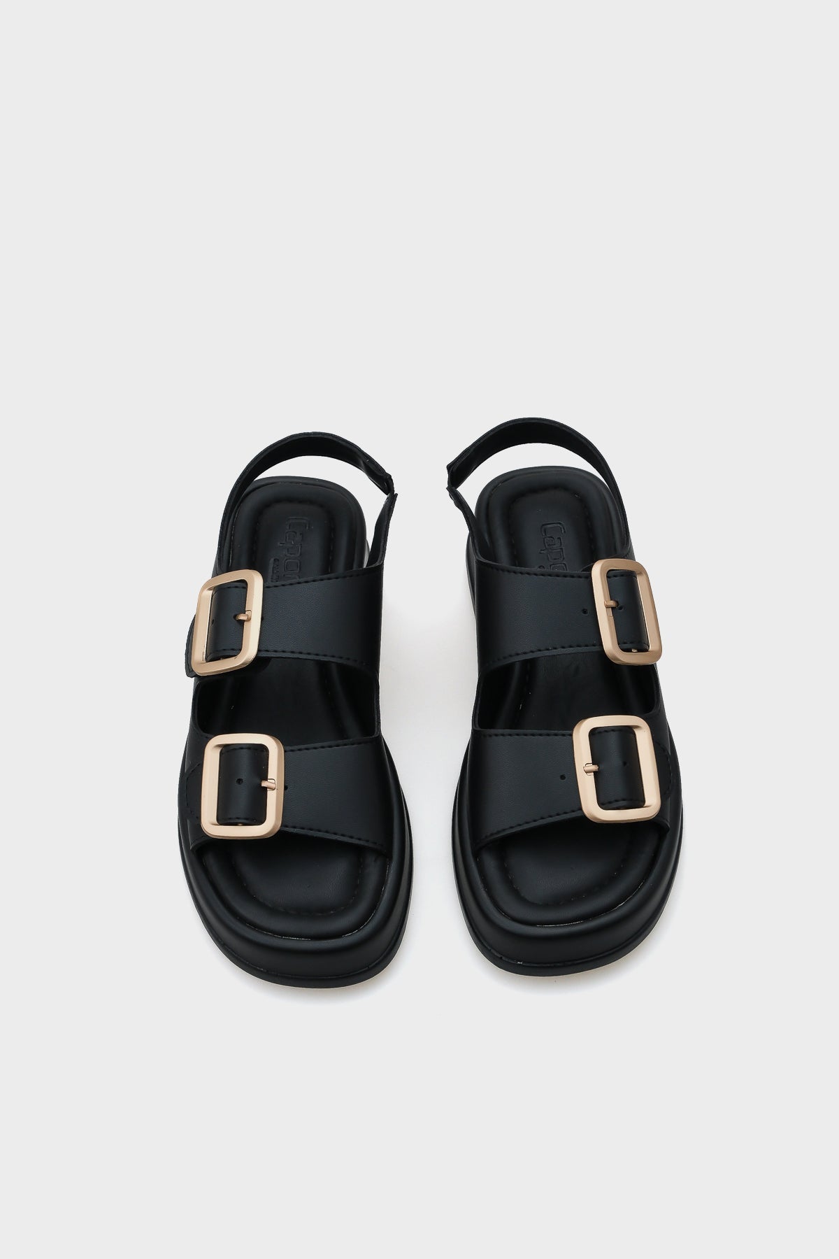 Denice Dolgu Topuklu Çift Bantlı Tokalı Kadın Sandalet