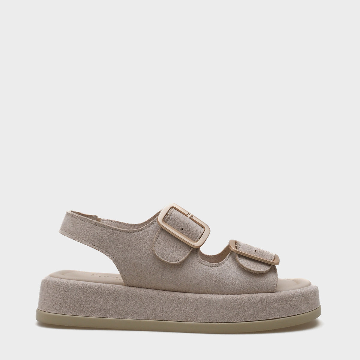 Denice Dolgu Topuklu Çift Bantlı Tokalı Kadın Sandalet