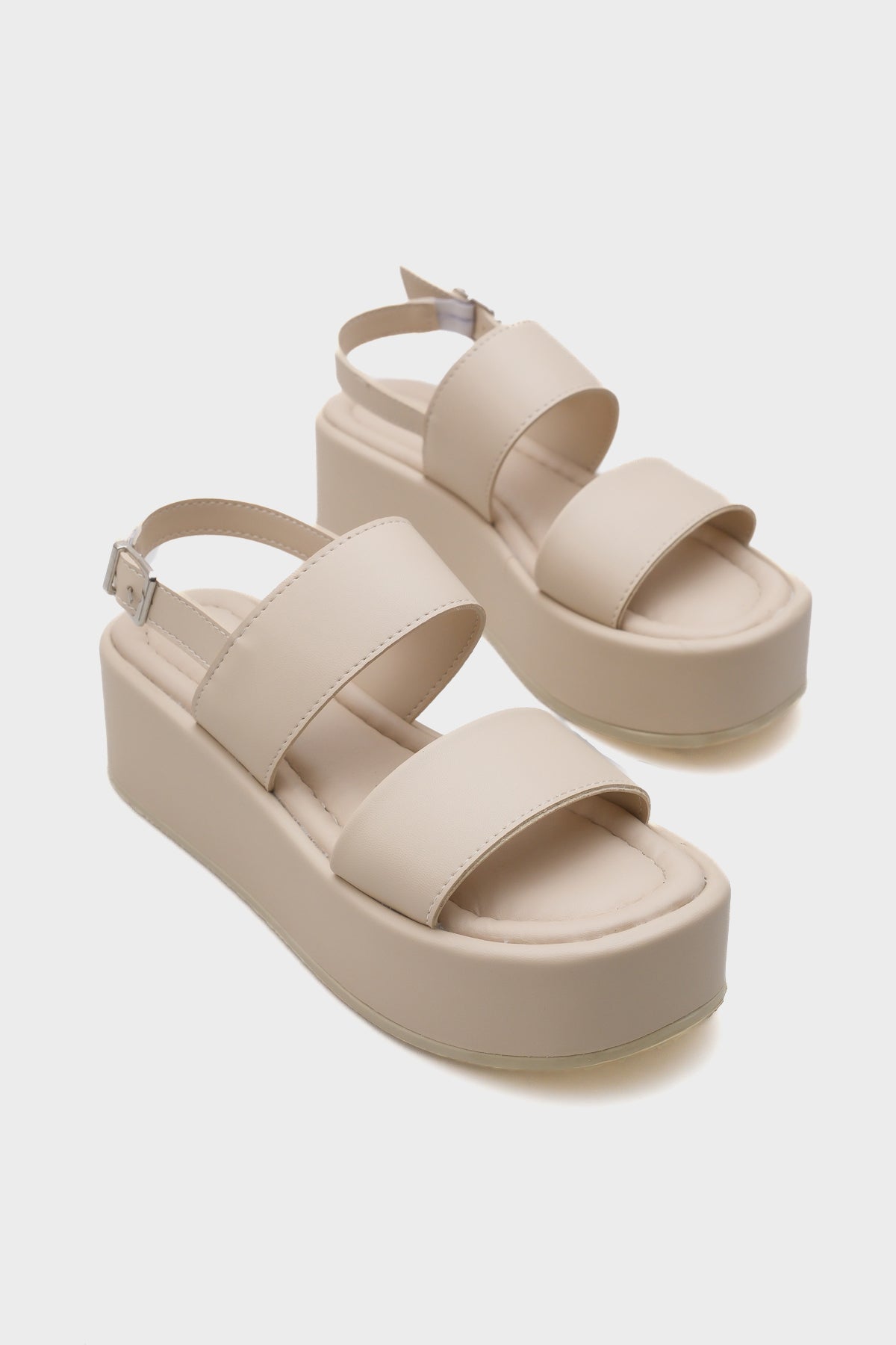 Diana Kalın Çift Bantlı Dolgu Topuklu Kadın Flatform Sandalet