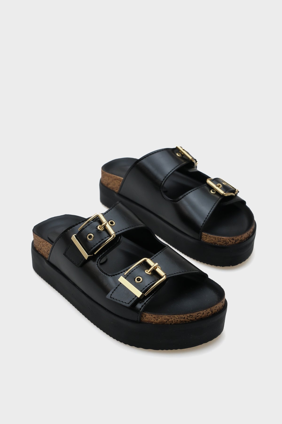 Margy Dolgu Topuklu Çift Tokalı Kadın Konfor Terlik