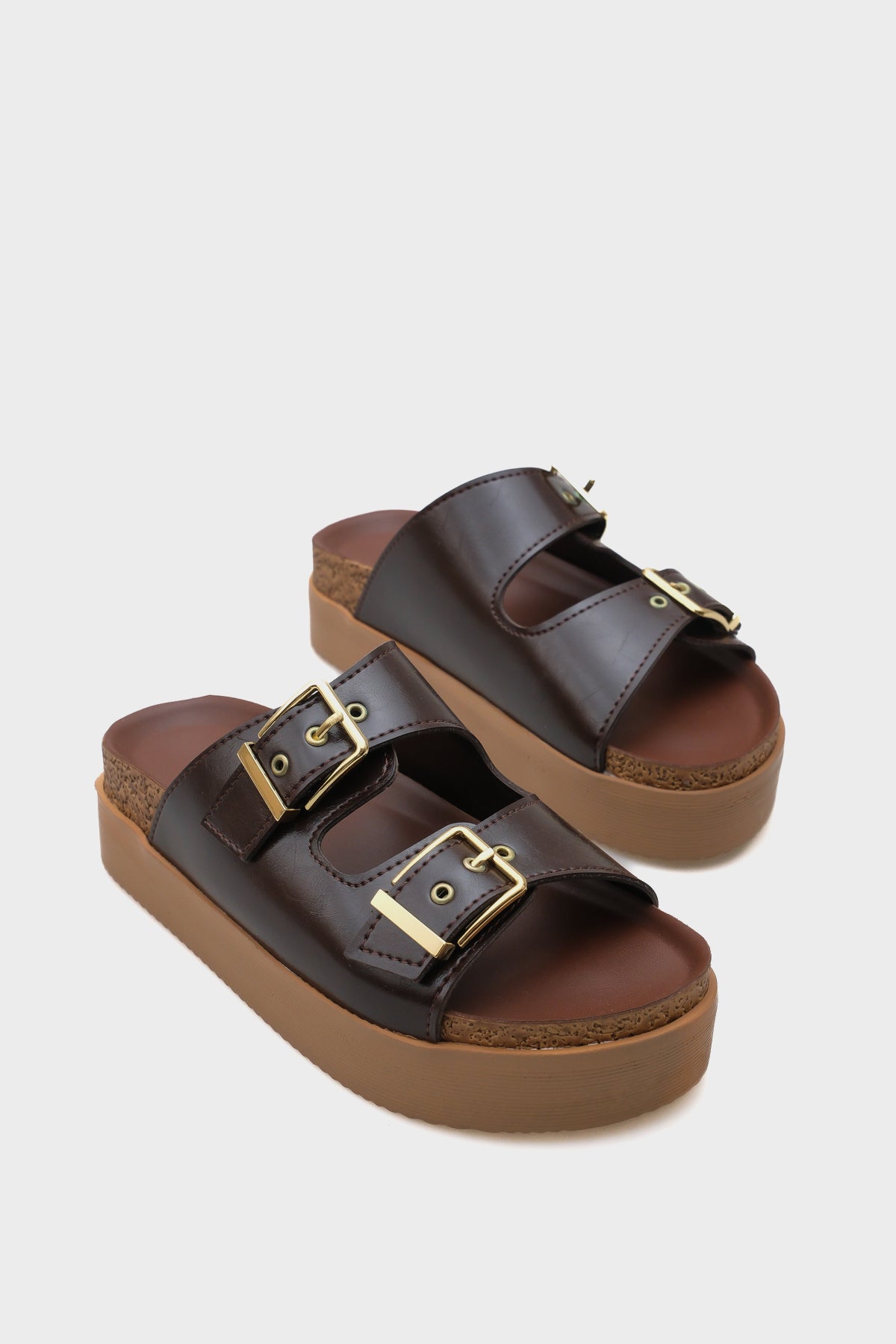 Margy Dolgu Topuklu Çift Tokalı Kadın Konfor Terlik