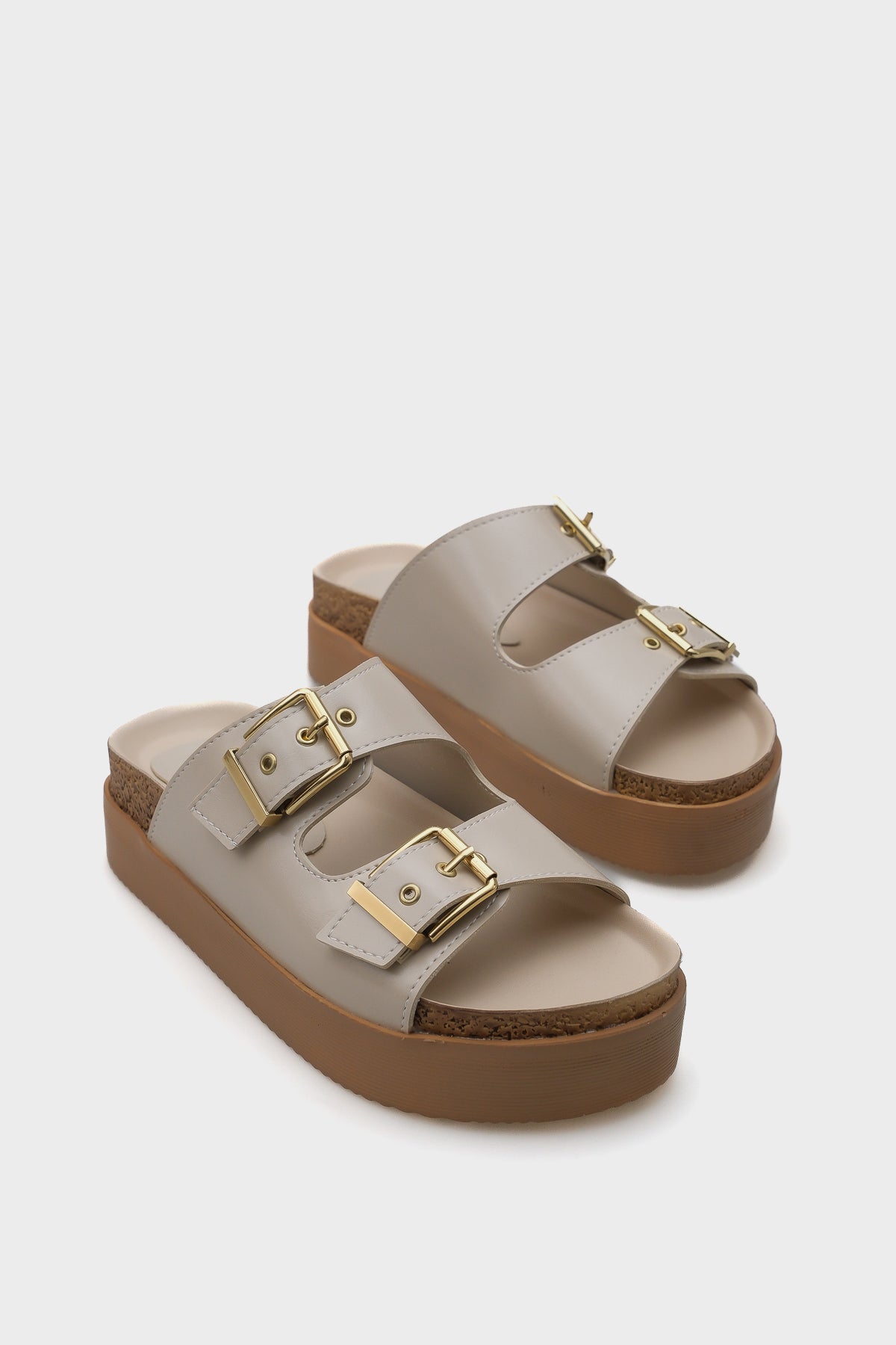 Margy Dolgu Topuklu Çift Tokalı Kadın Konfor Terlik